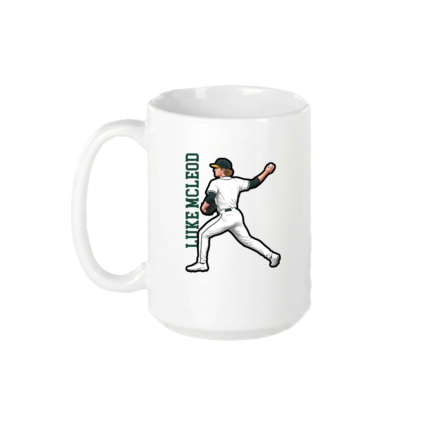 15oz Coffee Mug — Name Vertical in White