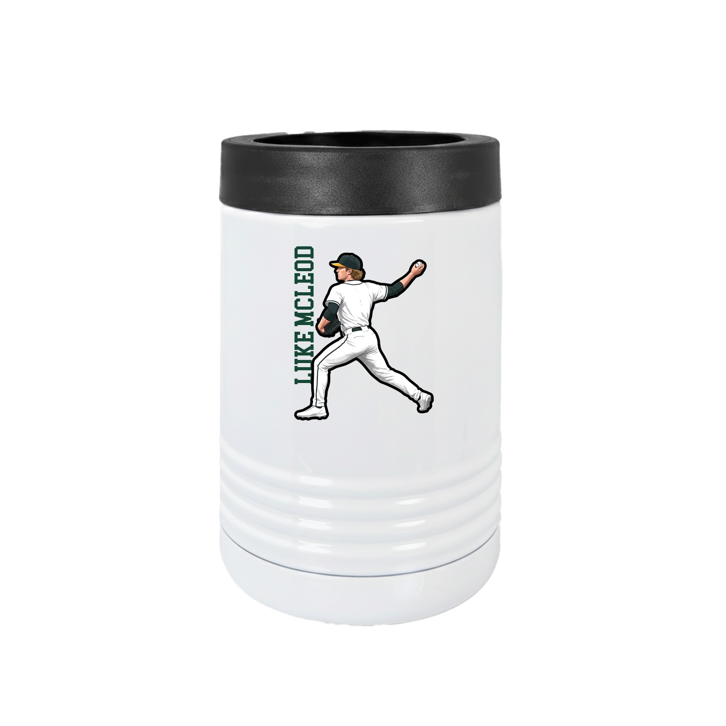 Beverage Holder — Name Vertical in White