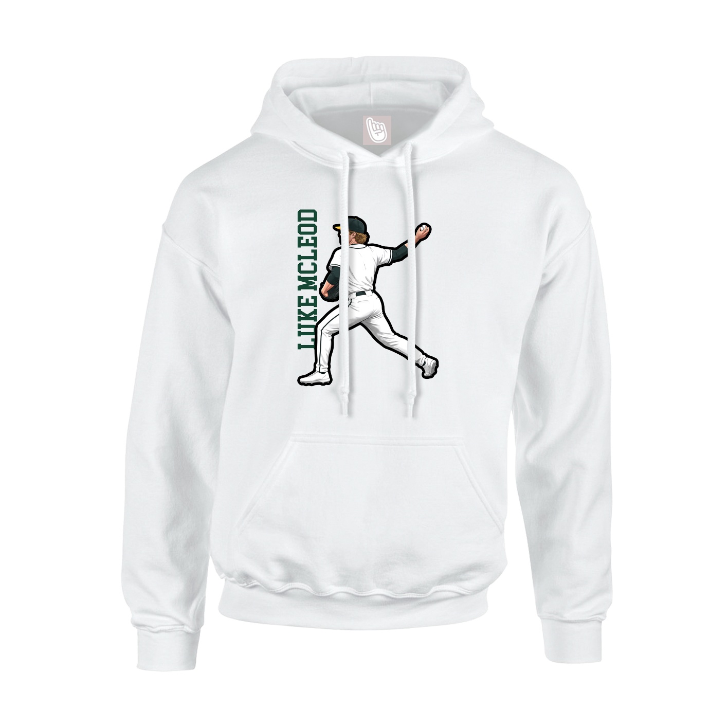 Youth Hoodie — Name Vertical in White