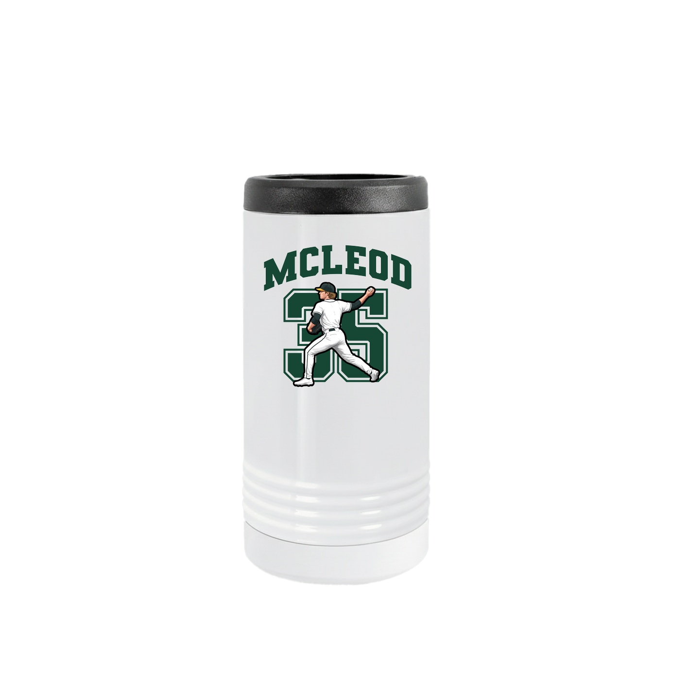 Slim Beverage Holder — Number in White