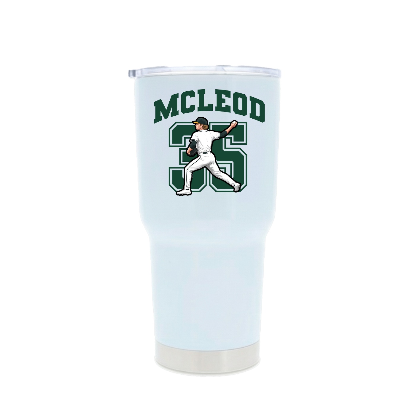 30oz Stainless Steel Tumbler — Number in White