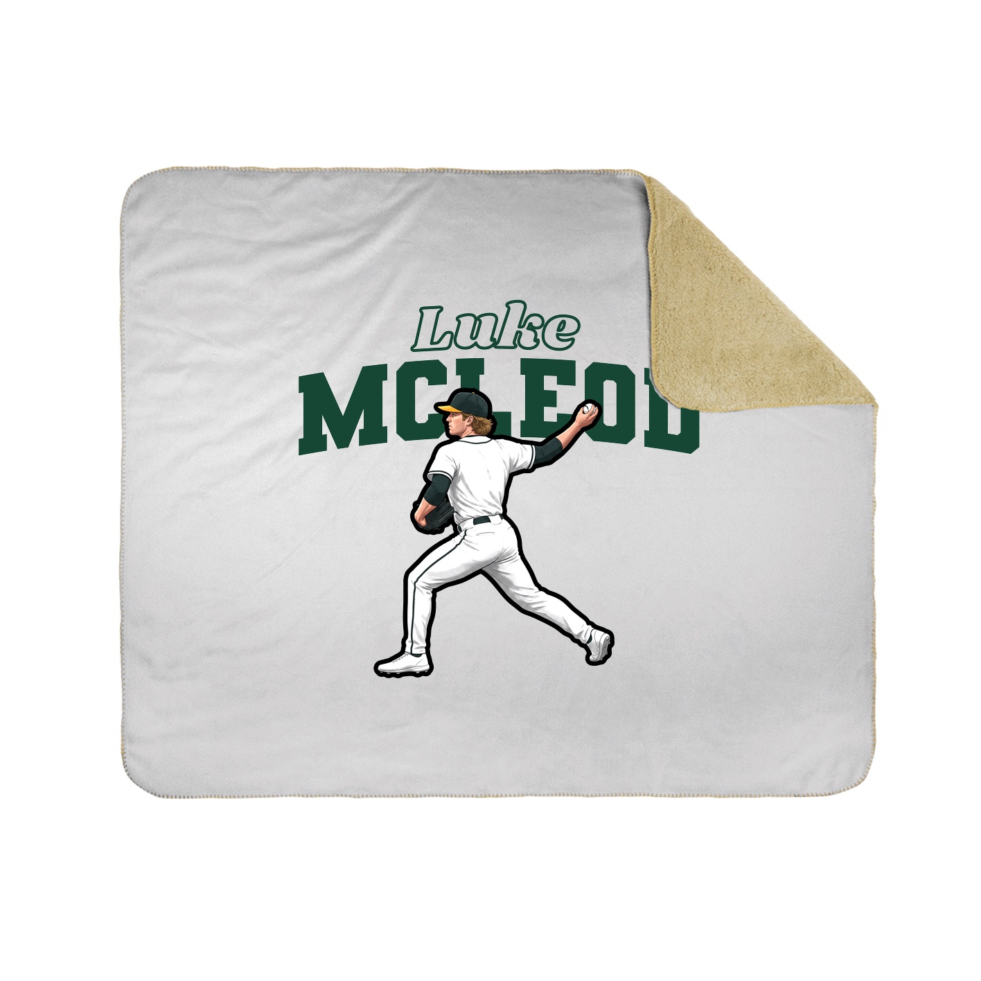 Throw Blanket — Name Arch in White
