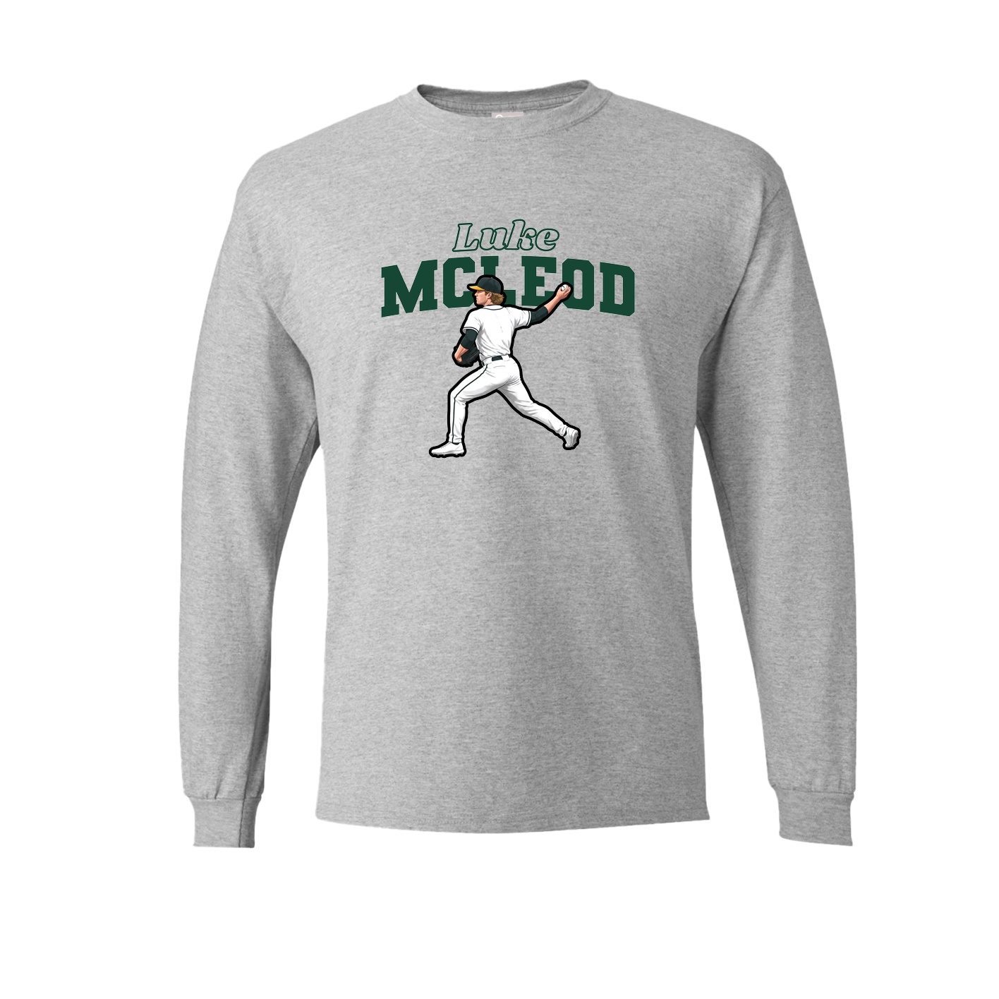 Long Sleeve Tee — Name Arch in Grey