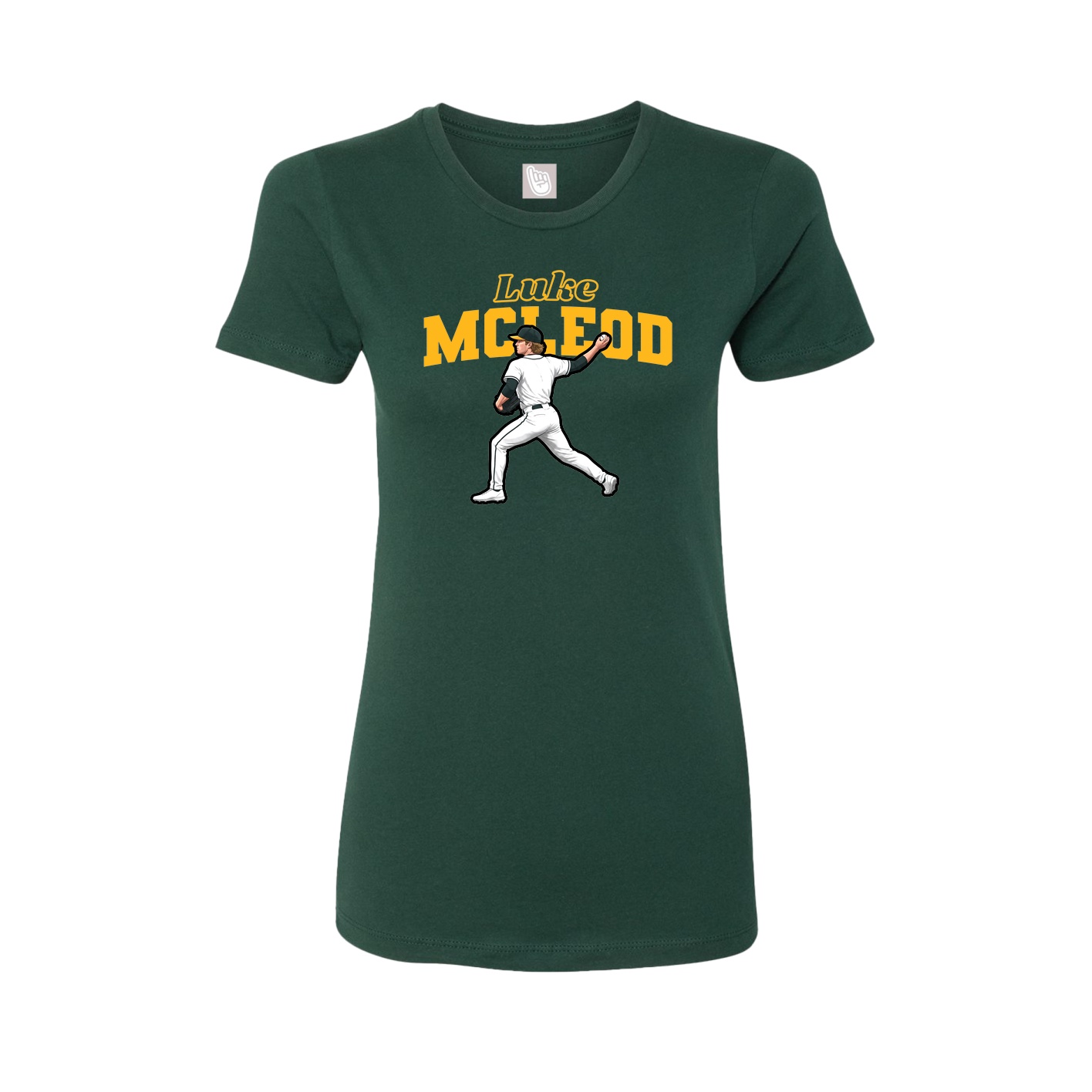 Fitted Women's Tee — Name Arch in Green