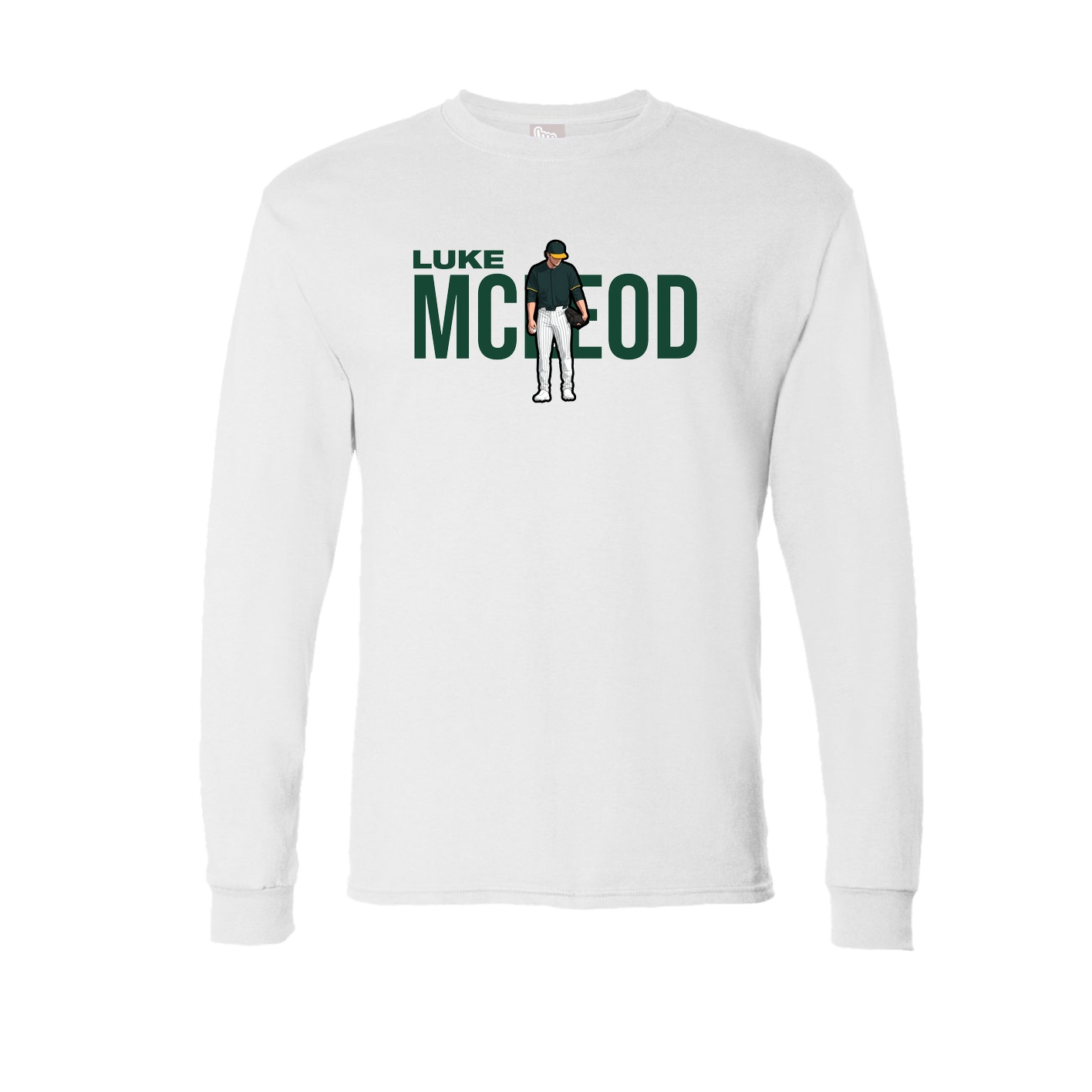 Long Sleeve Tee — Player Name in White