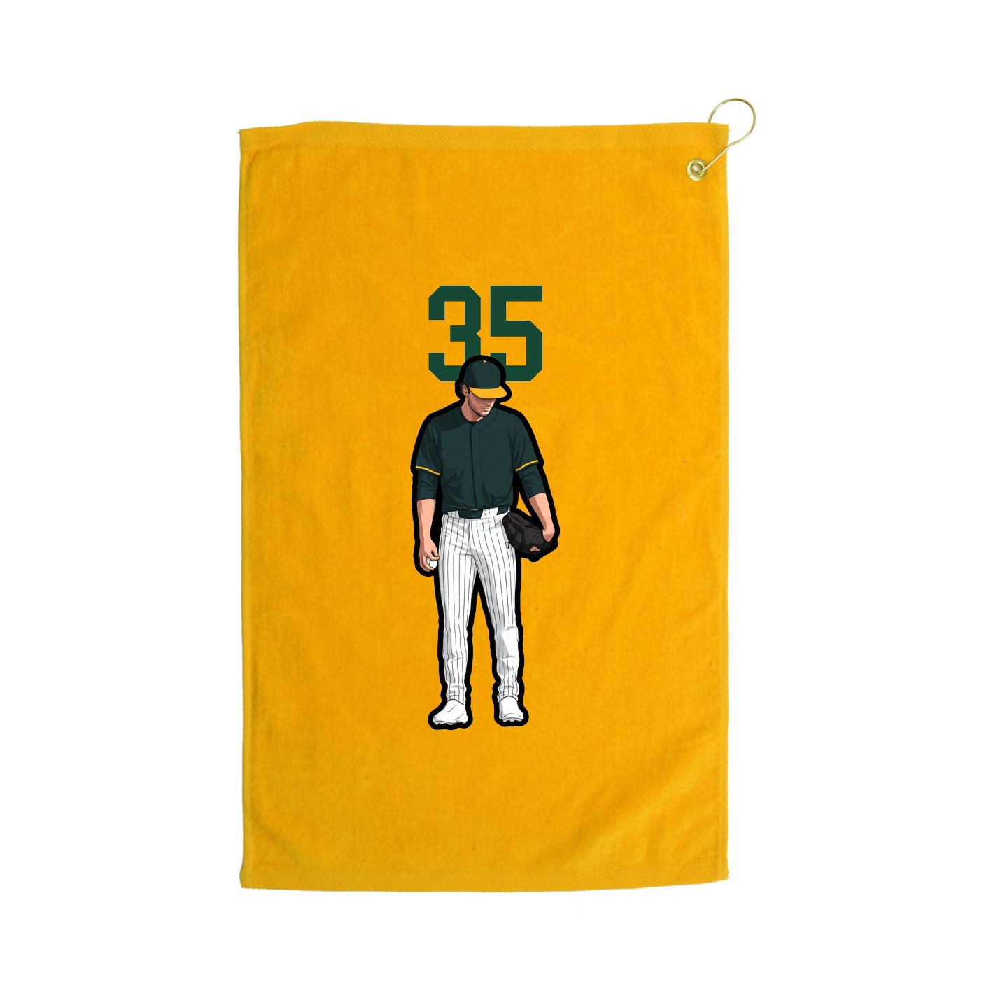 Golf Towel — Number Top in Gold