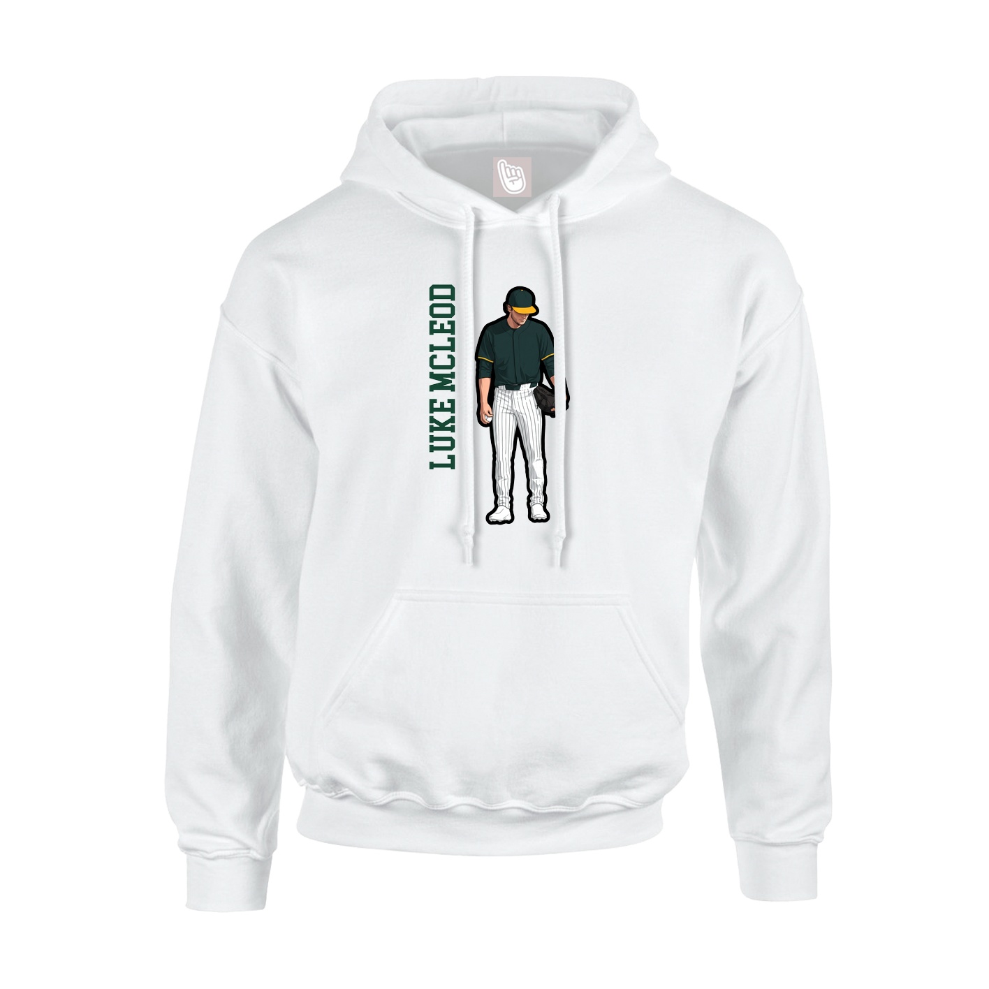 Hoodie — Name Vertical in White