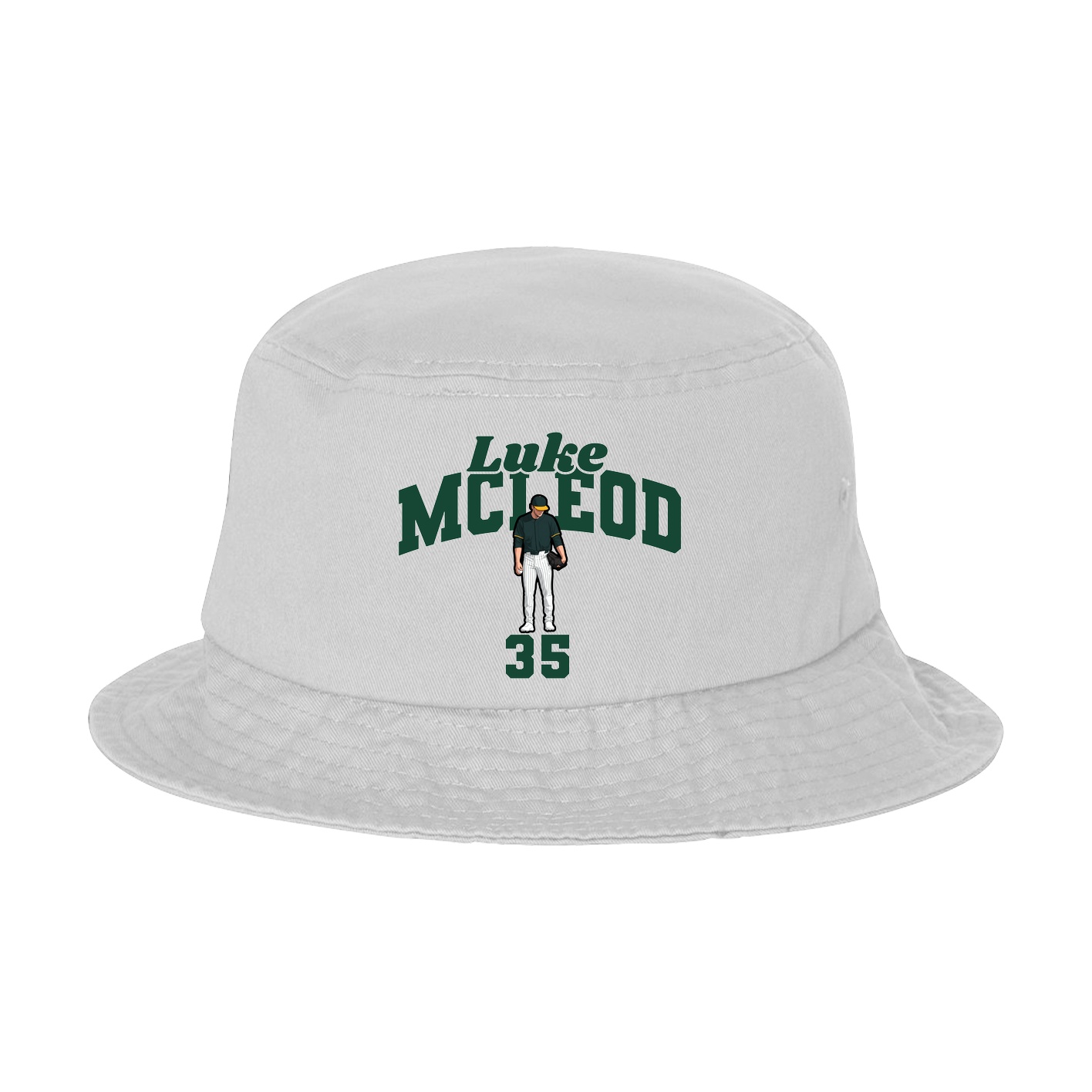Bucket Cap — Signature Arch in White