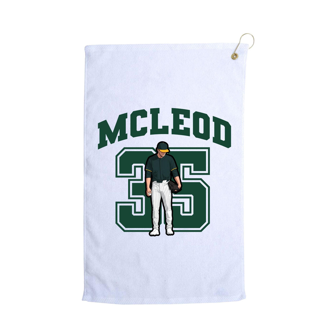 Golf Towel — Number in White