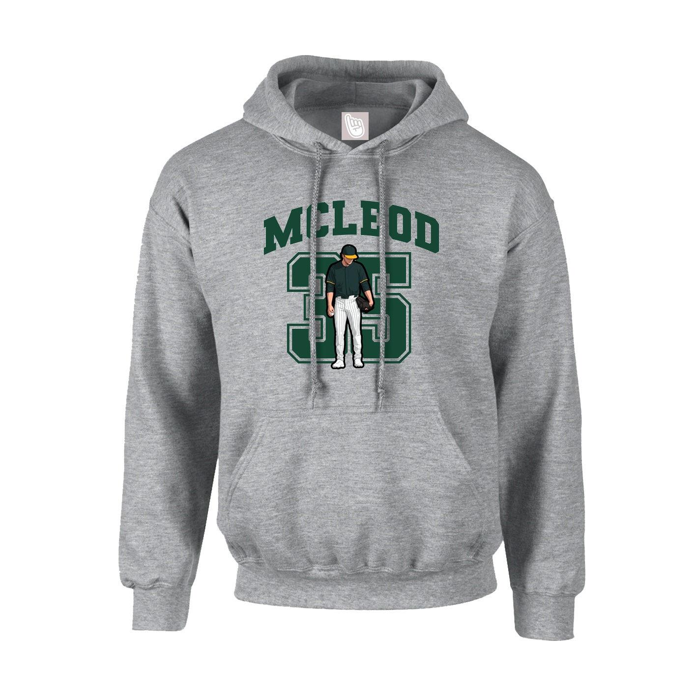 Youth Hoodie — Number in Grey