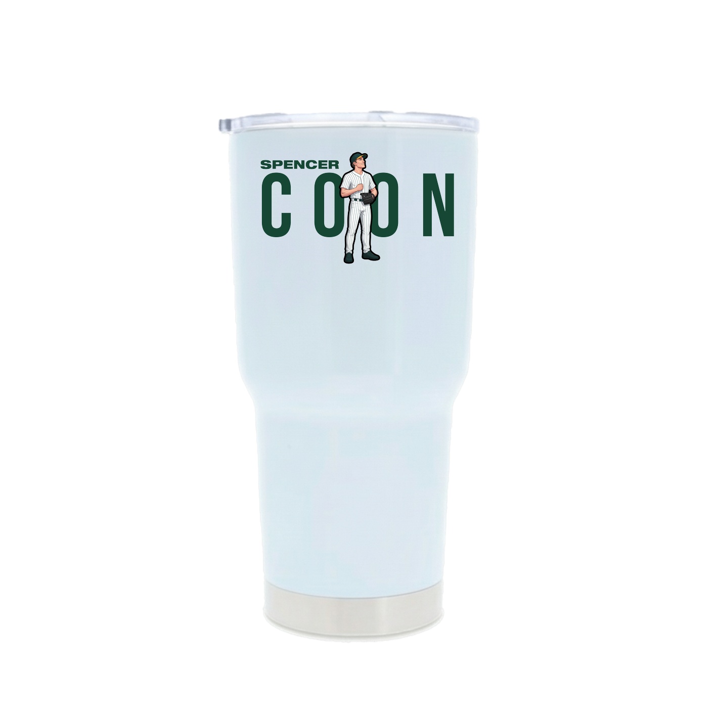 30oz Stainless Steel Tumbler — Player Name in White