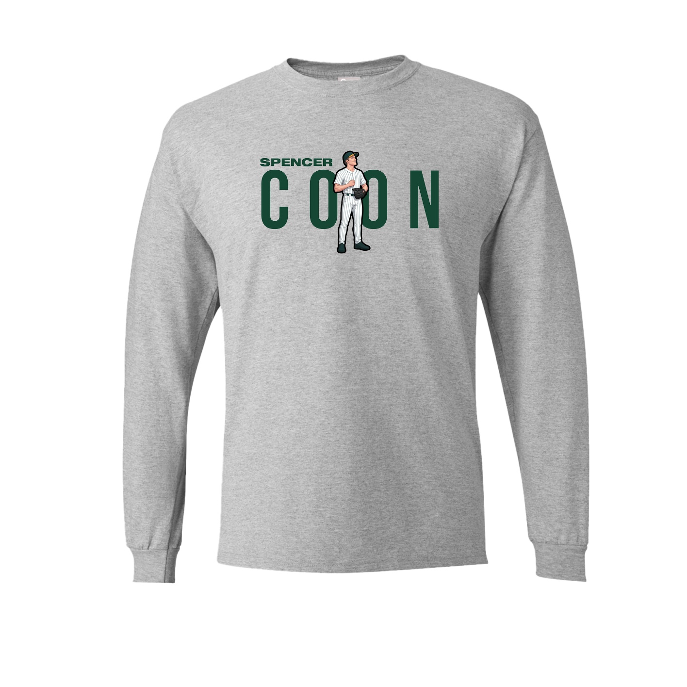 Long Sleeve Tee — Player Name in Grey