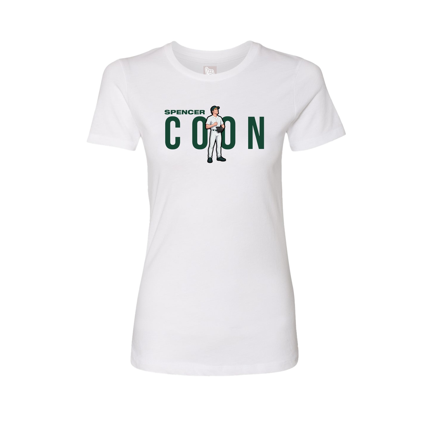 Fitted Women's Tee — Player Name in White