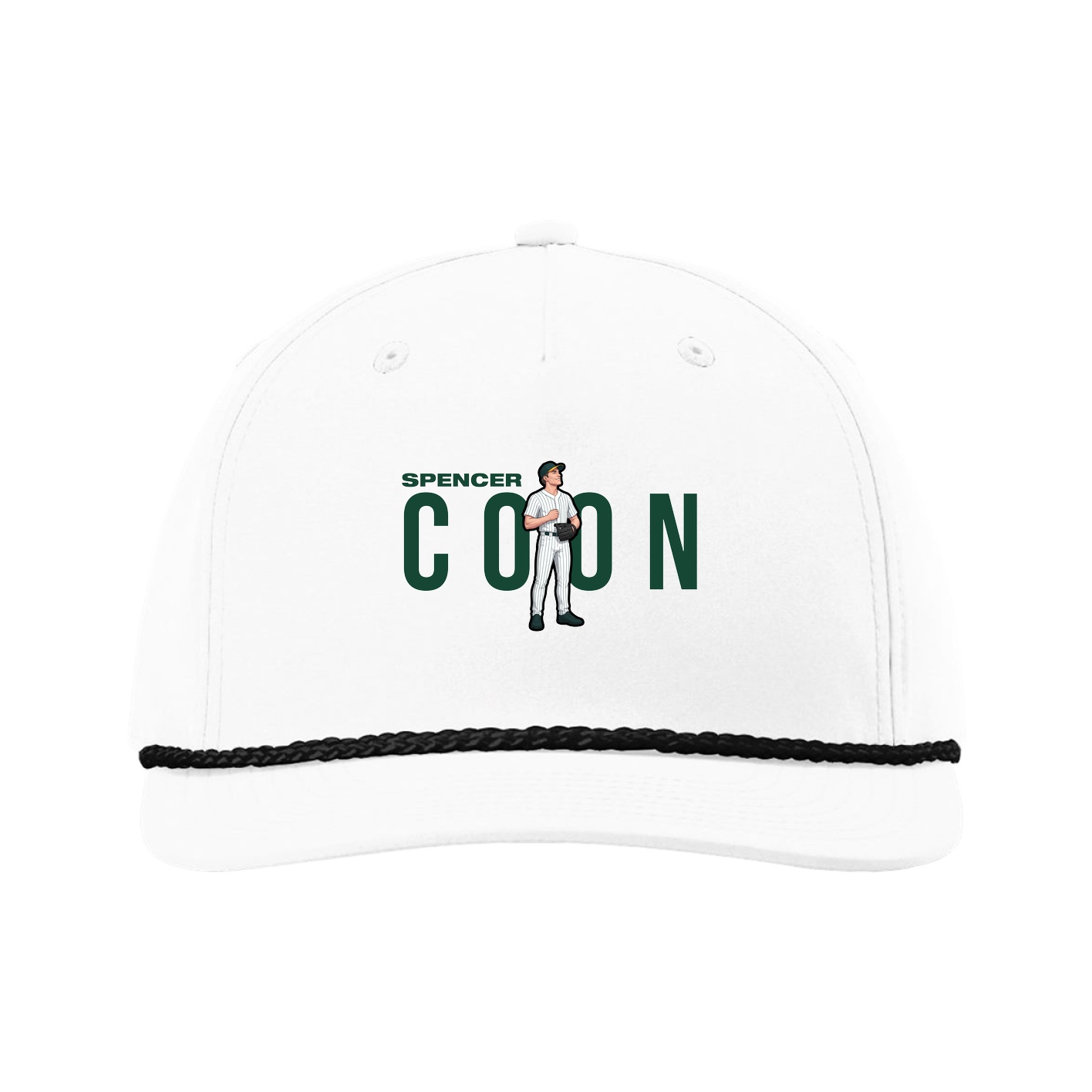 Five-Panel Classic Rope Cap — Player Name in White