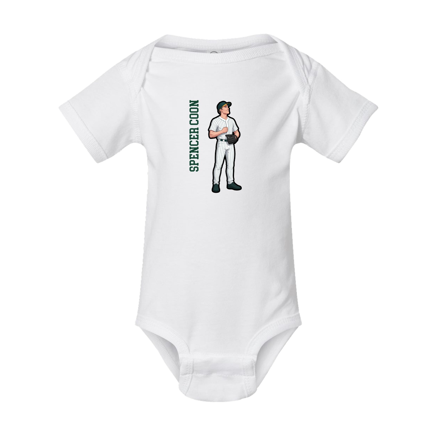 Baby Onesie — Name Vertical in White
