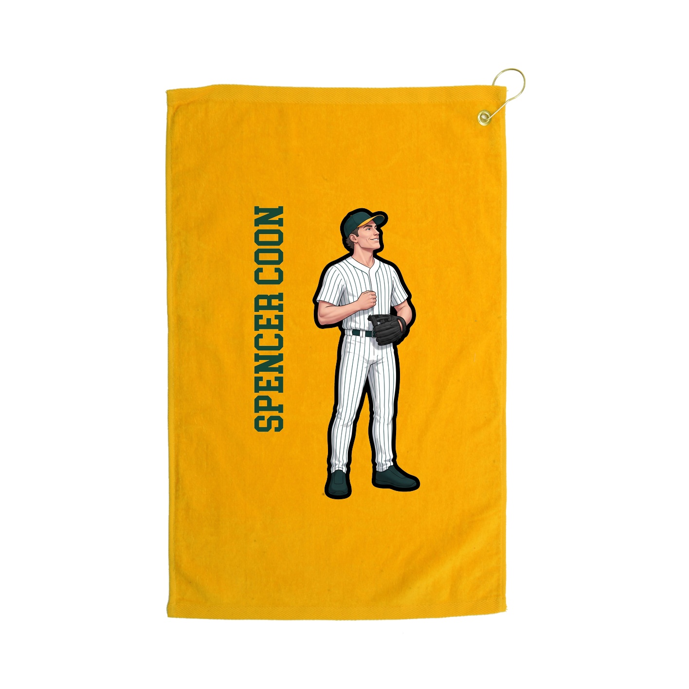 Golf Towel — Name Vertical in Gold