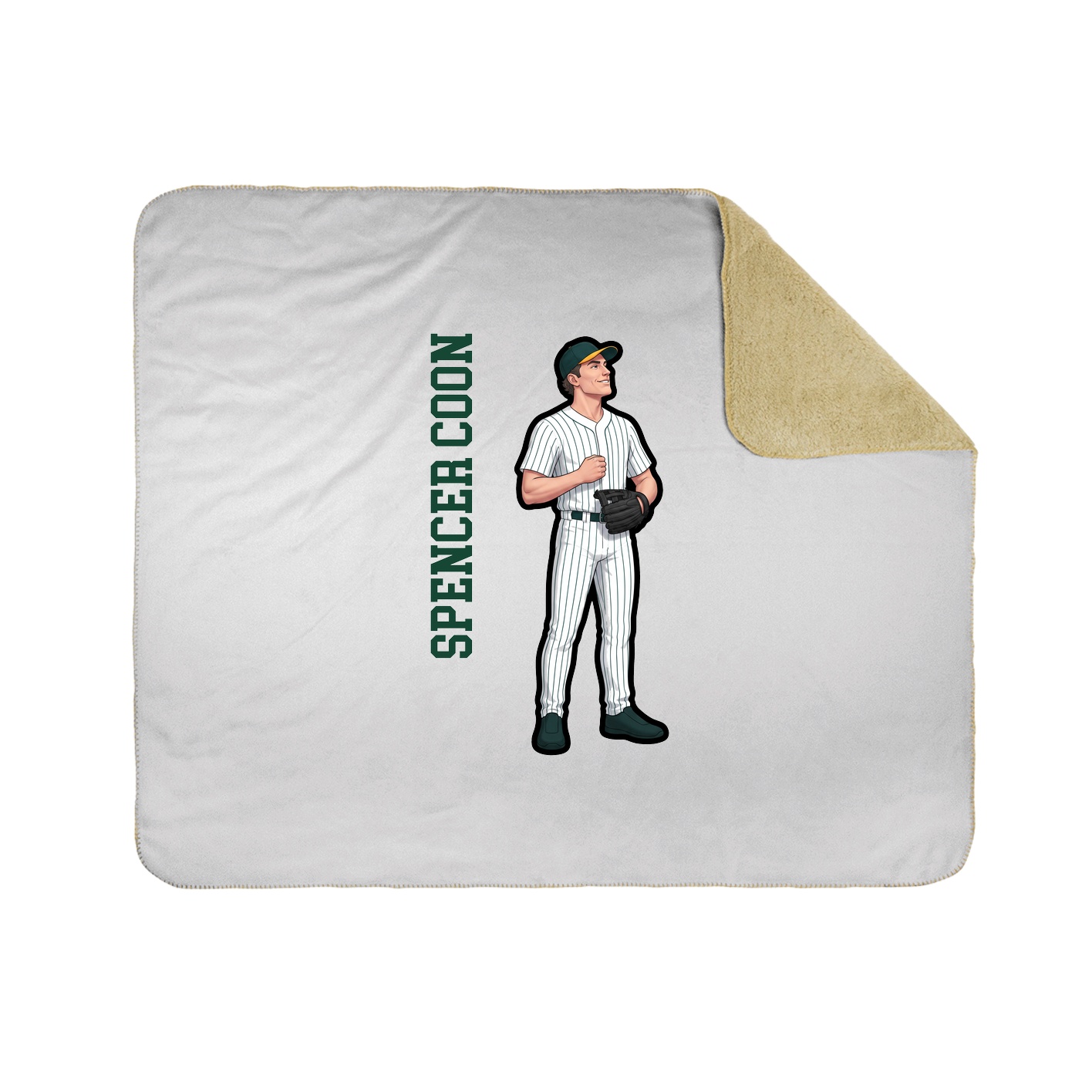 Throw Blanket — Name Vertical in White