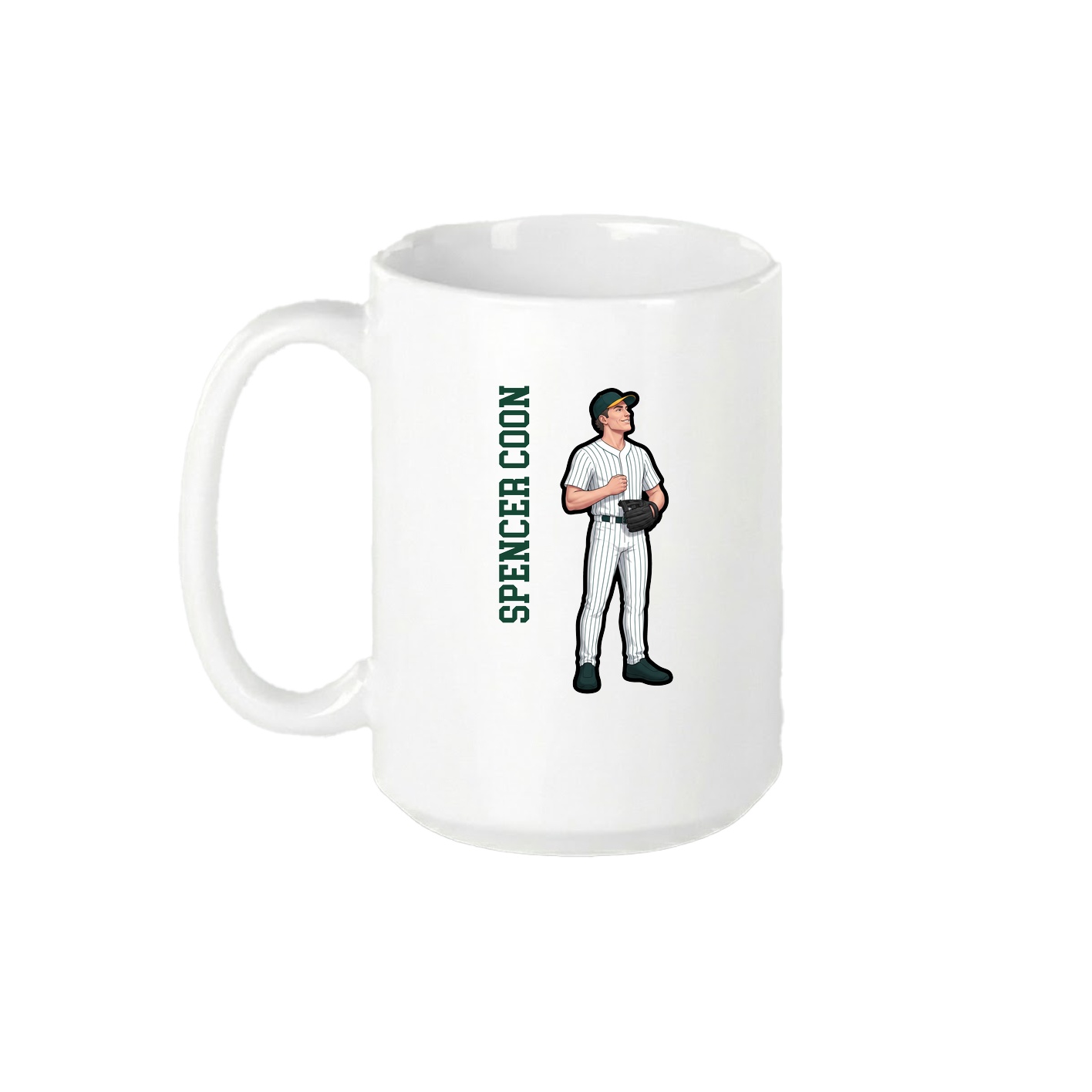 15oz Coffee Mug — Name Vertical in White