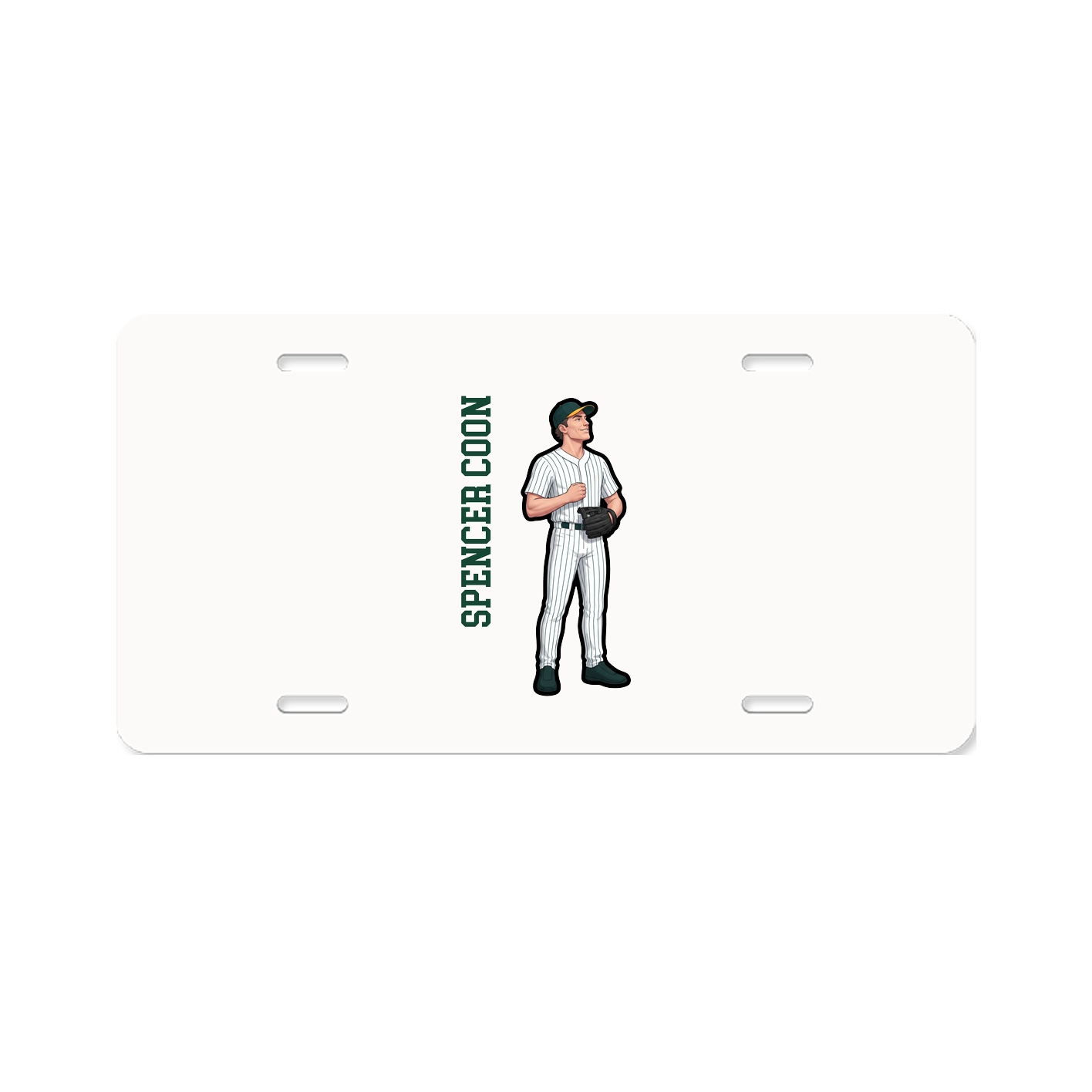 License Plate — Name Vertical in Classic