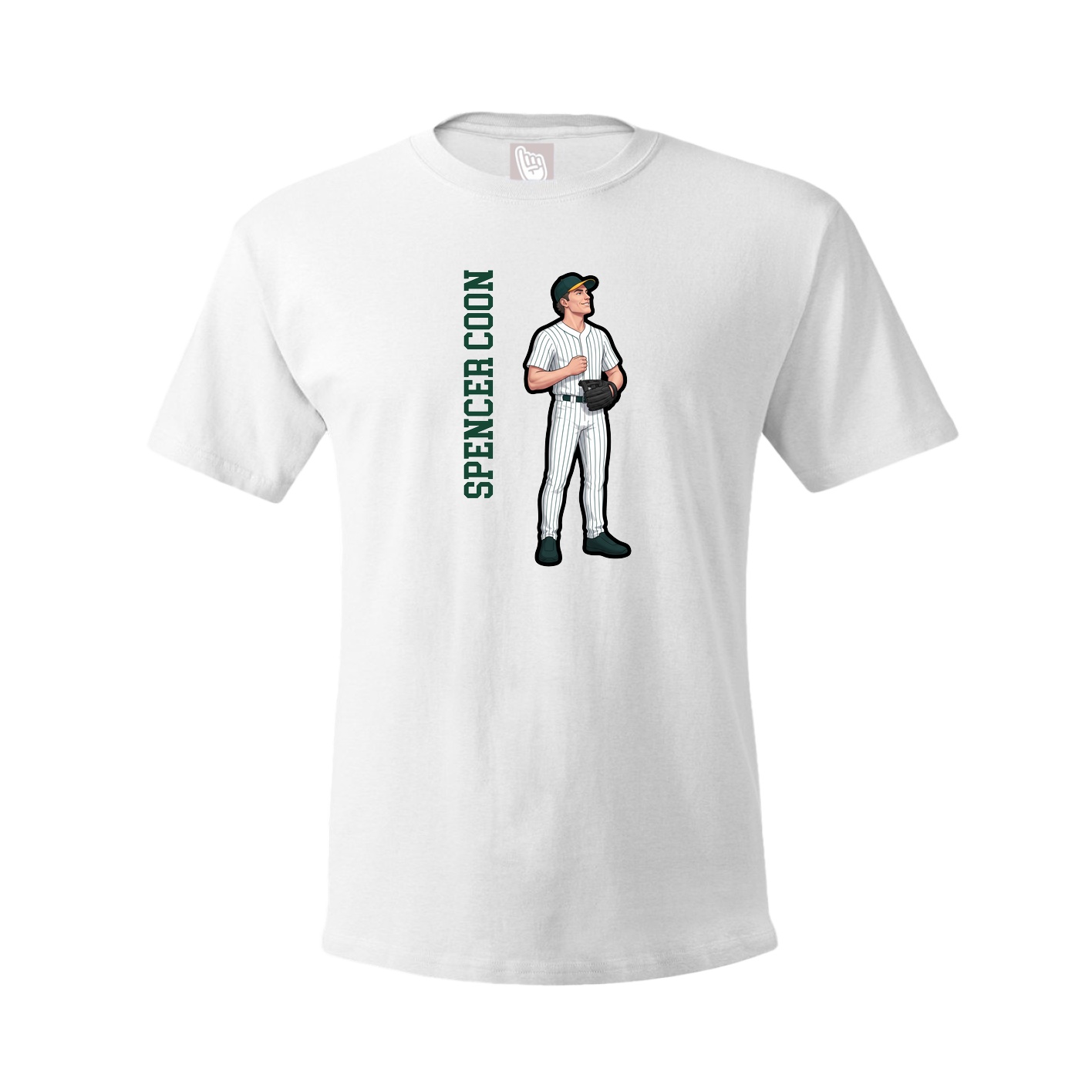 Youth Tee — Name Vertical in White