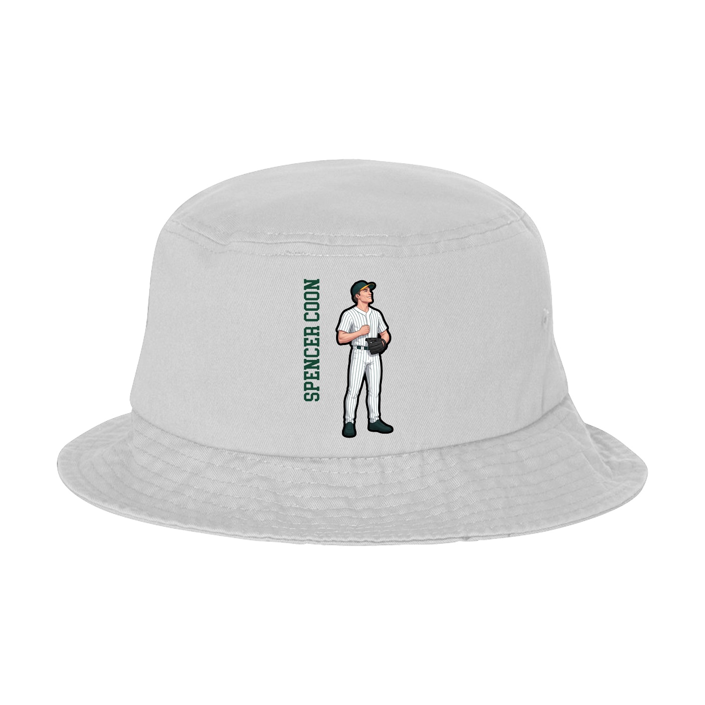 Bucket Cap — Name Vertical in White