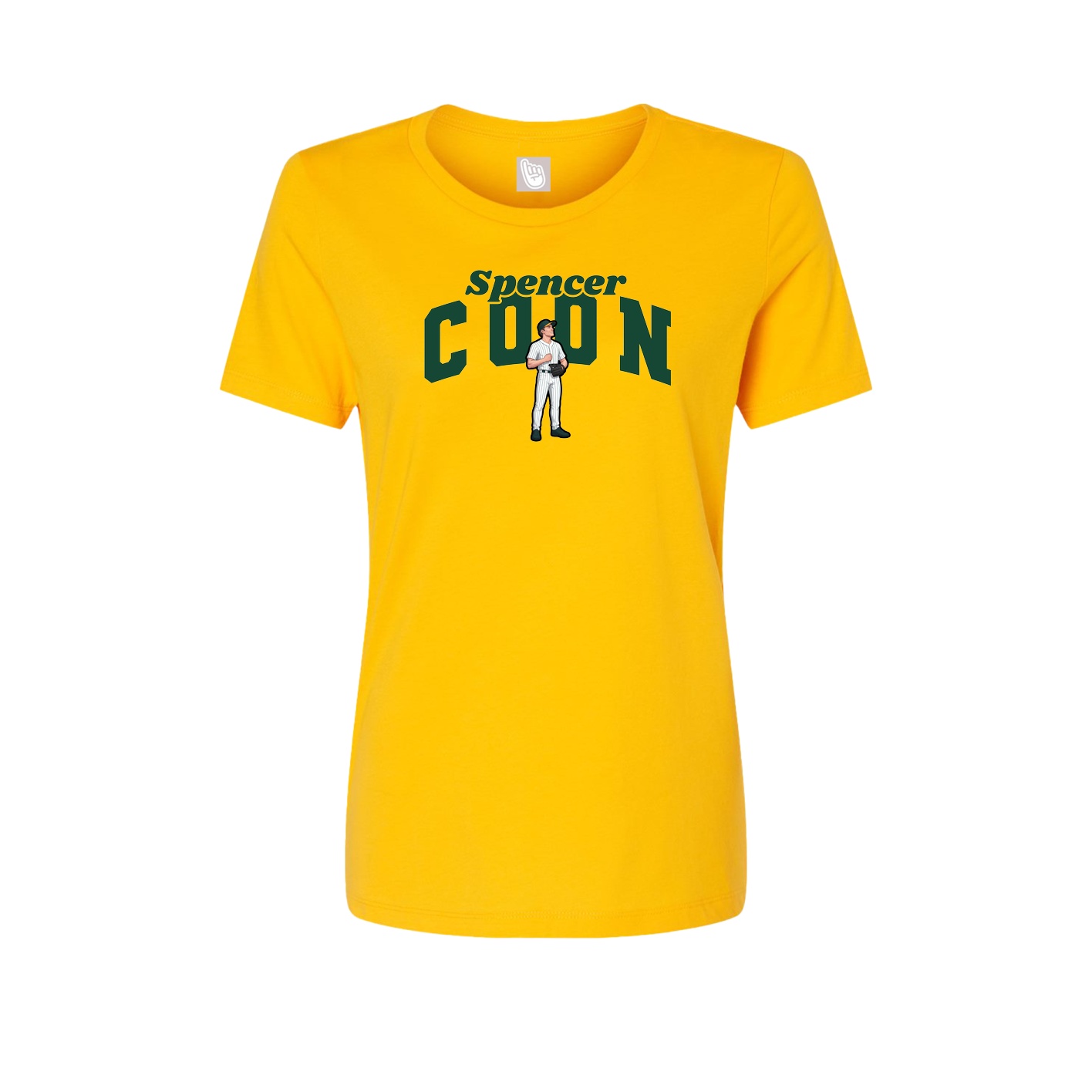 Fitted Women's Tee — Signature Arch in Gold