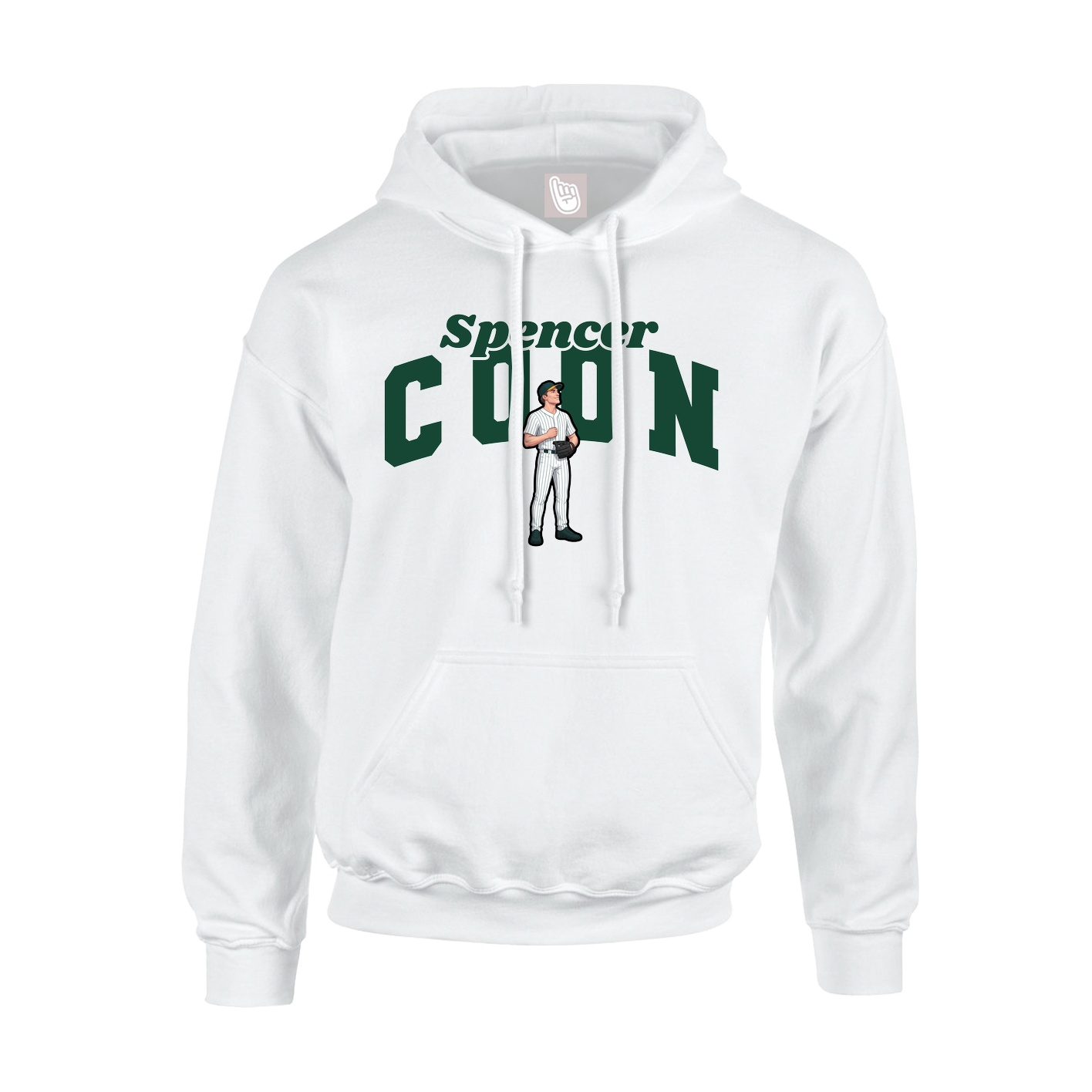 Hoodie — Signature Arch in White