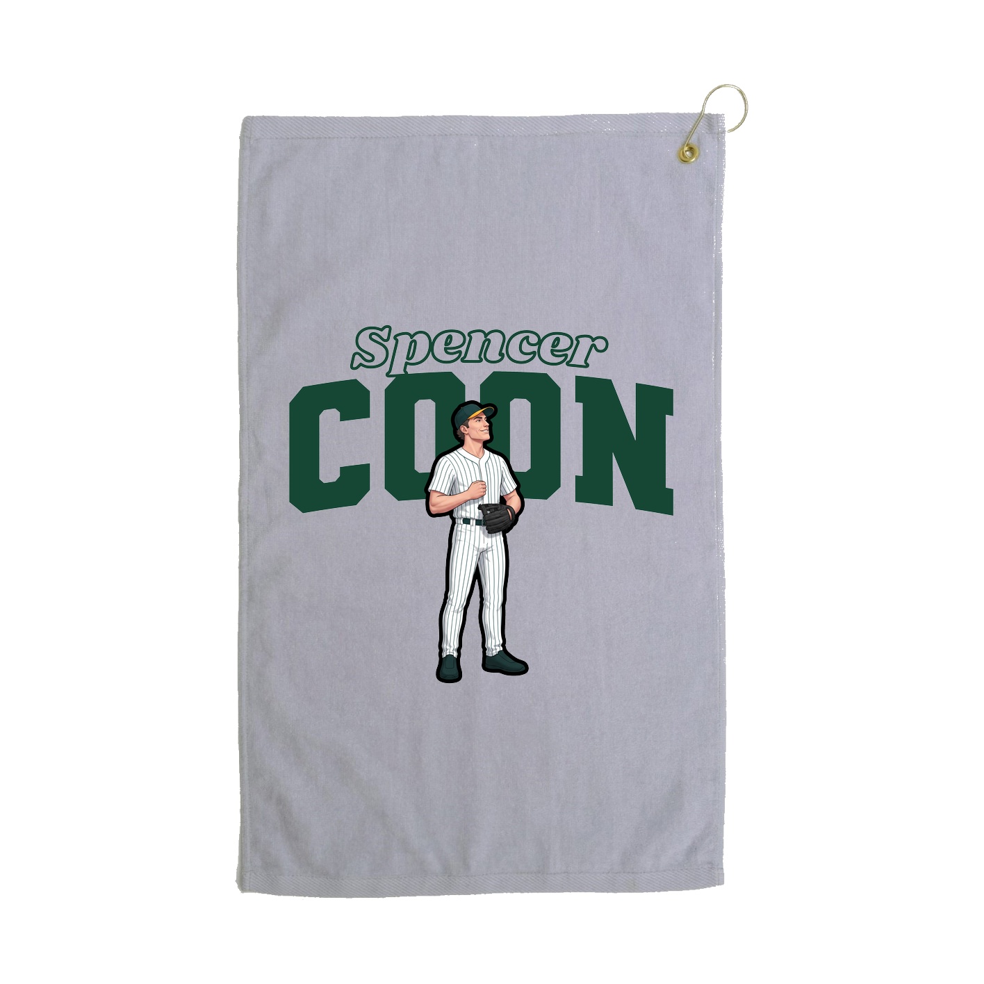 Golf Towel — Name Arch in Grey