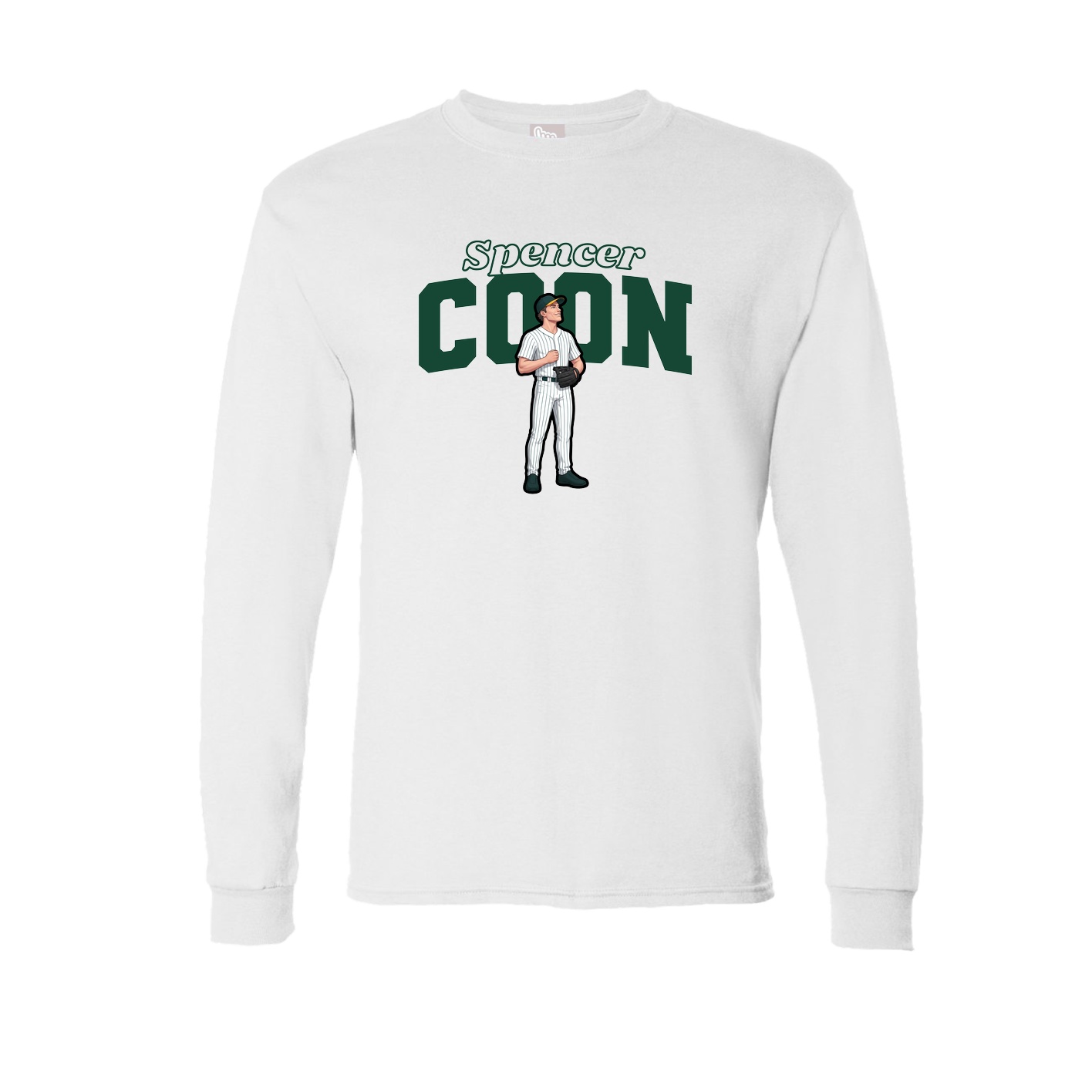 Long Sleeve Tee — Name Arch in White