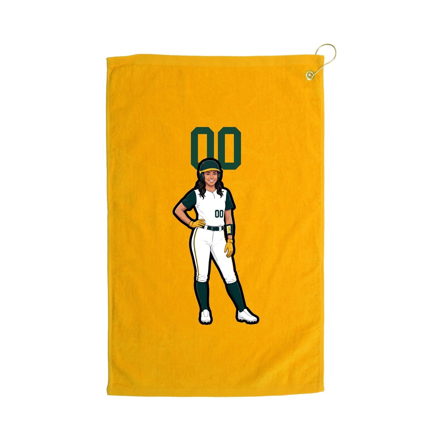 Golf Towel — Number Top in Gold
