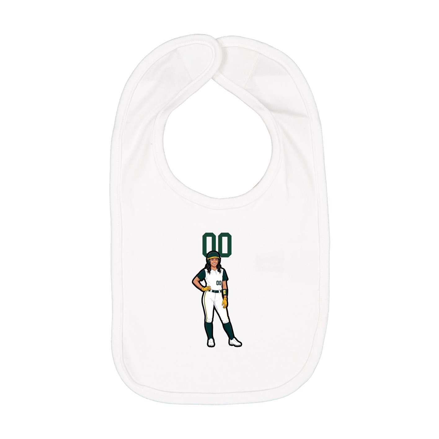 Infant Bib — Number Top in White