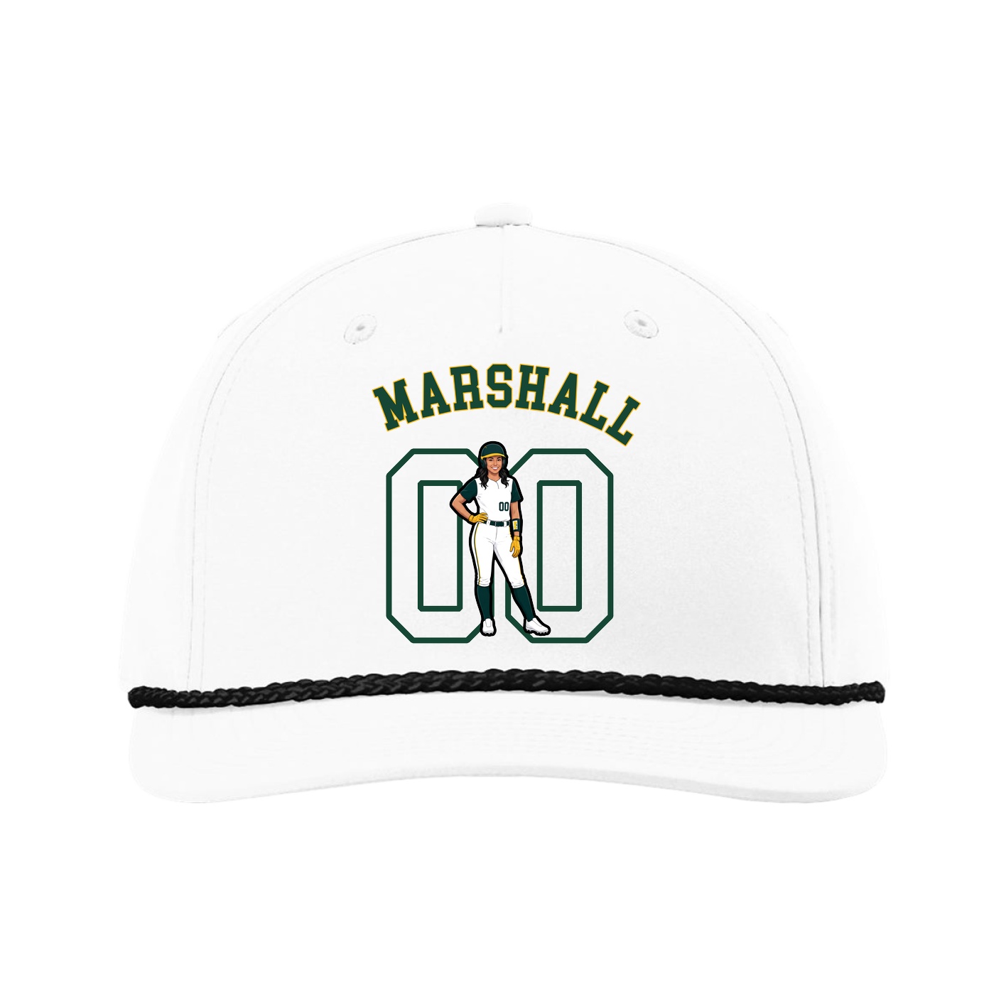 Five-Panel Classic Rope Cap — Shirsey Arch in White