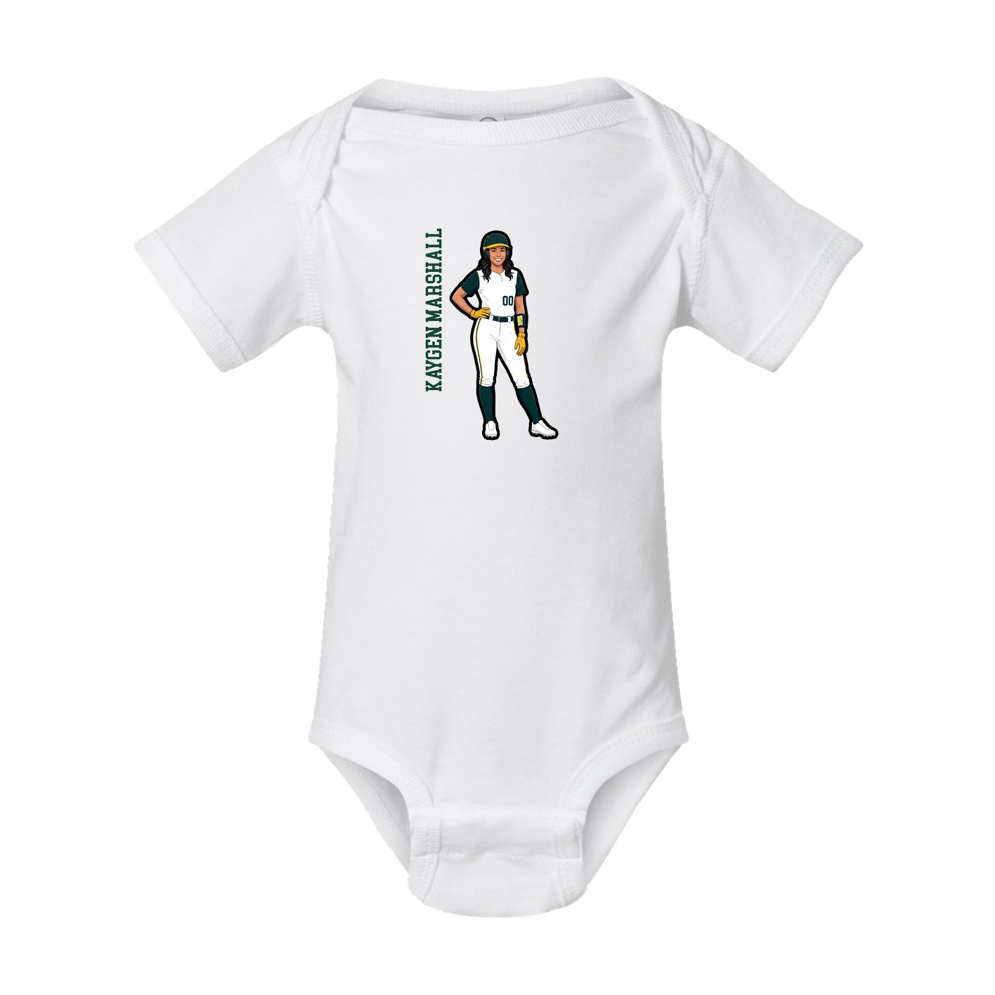 Baby Onesie — Name Vertical in White