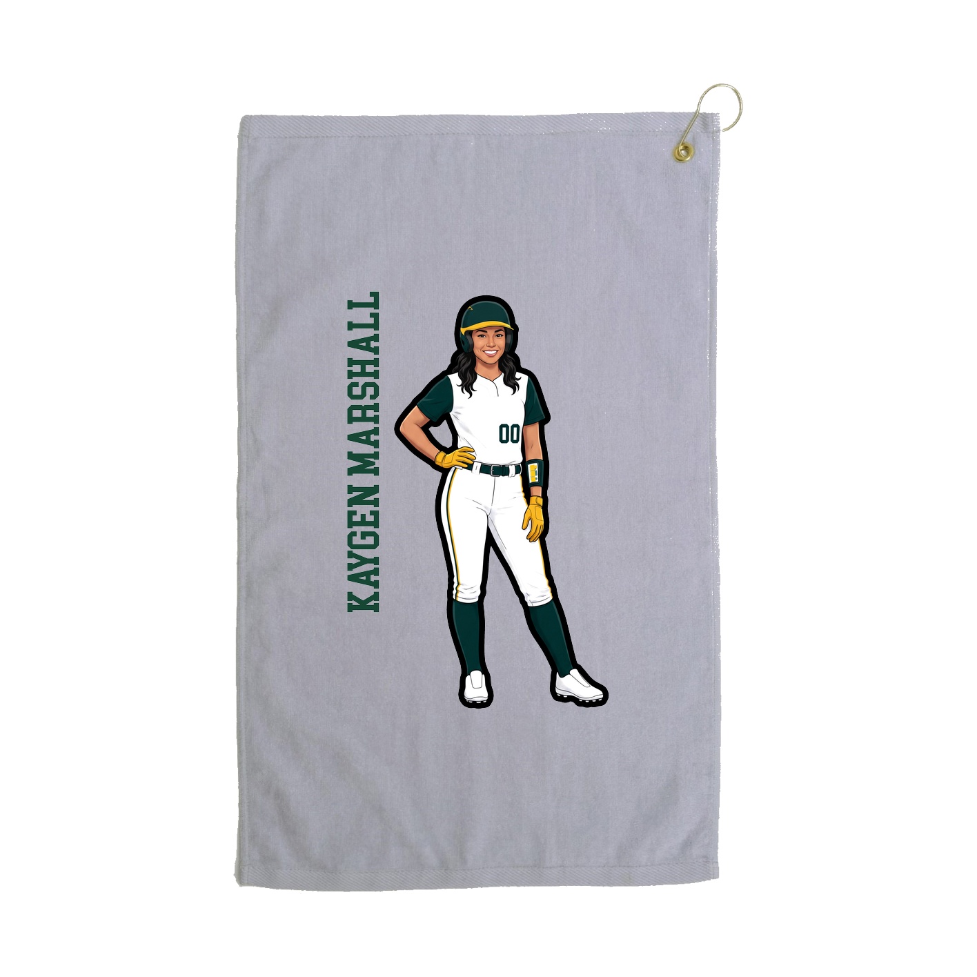 Golf Towel — Name Vertical in Grey
