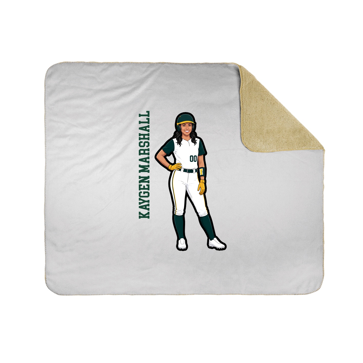 Throw Blanket — Name Vertical in White