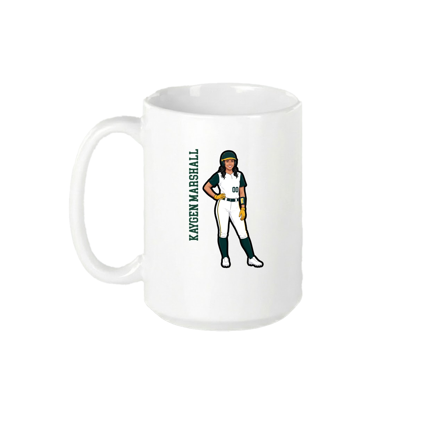 15oz Coffee Mug — Name Vertical in White