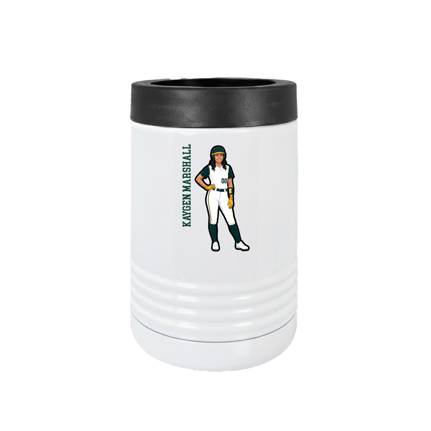Beverage Holder — Name Vertical in White