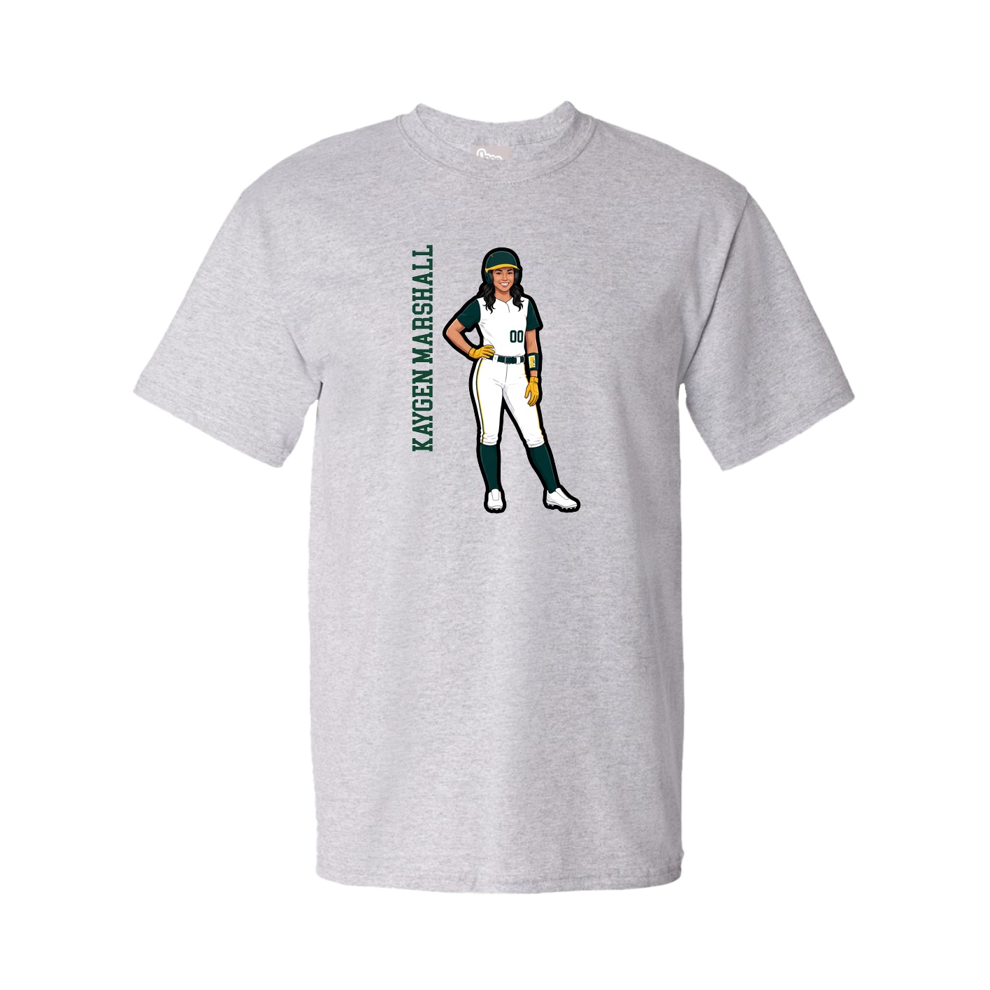 Youth Tee — Name Vertical in Grey