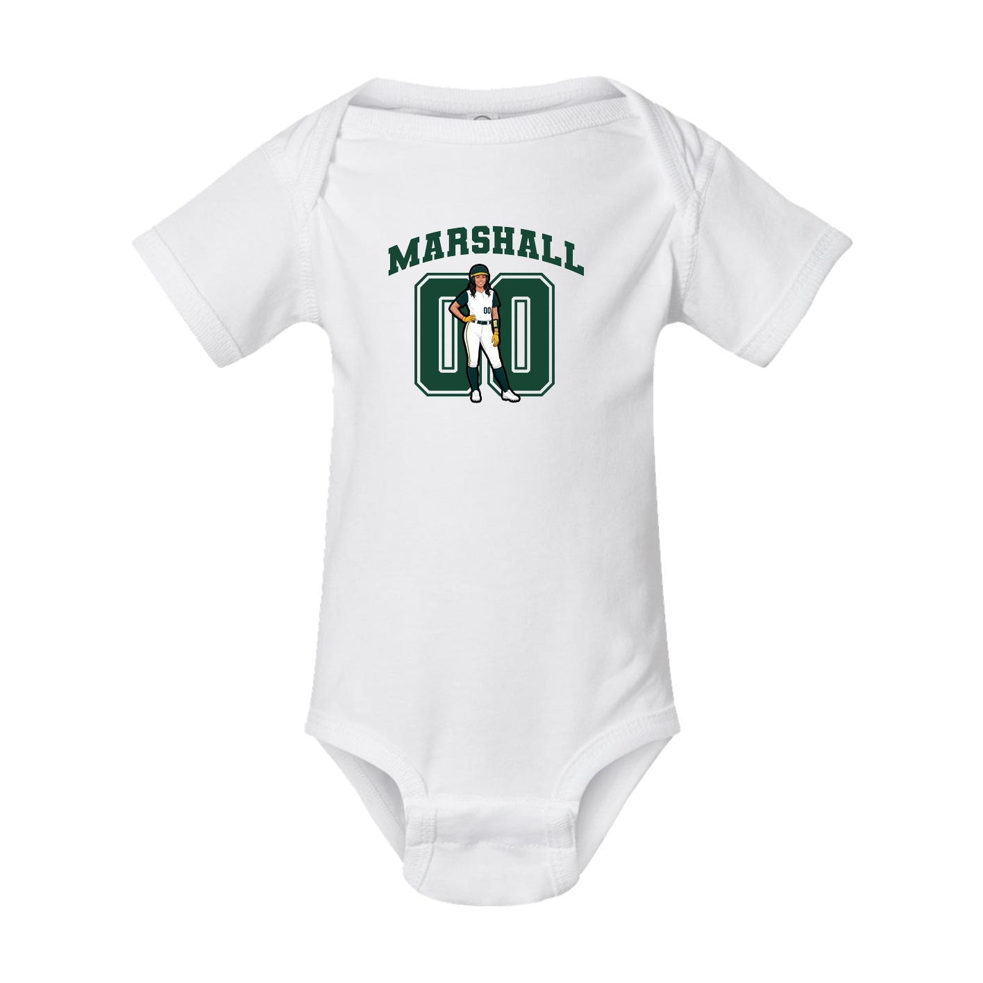 Baby Onesie — Number in White