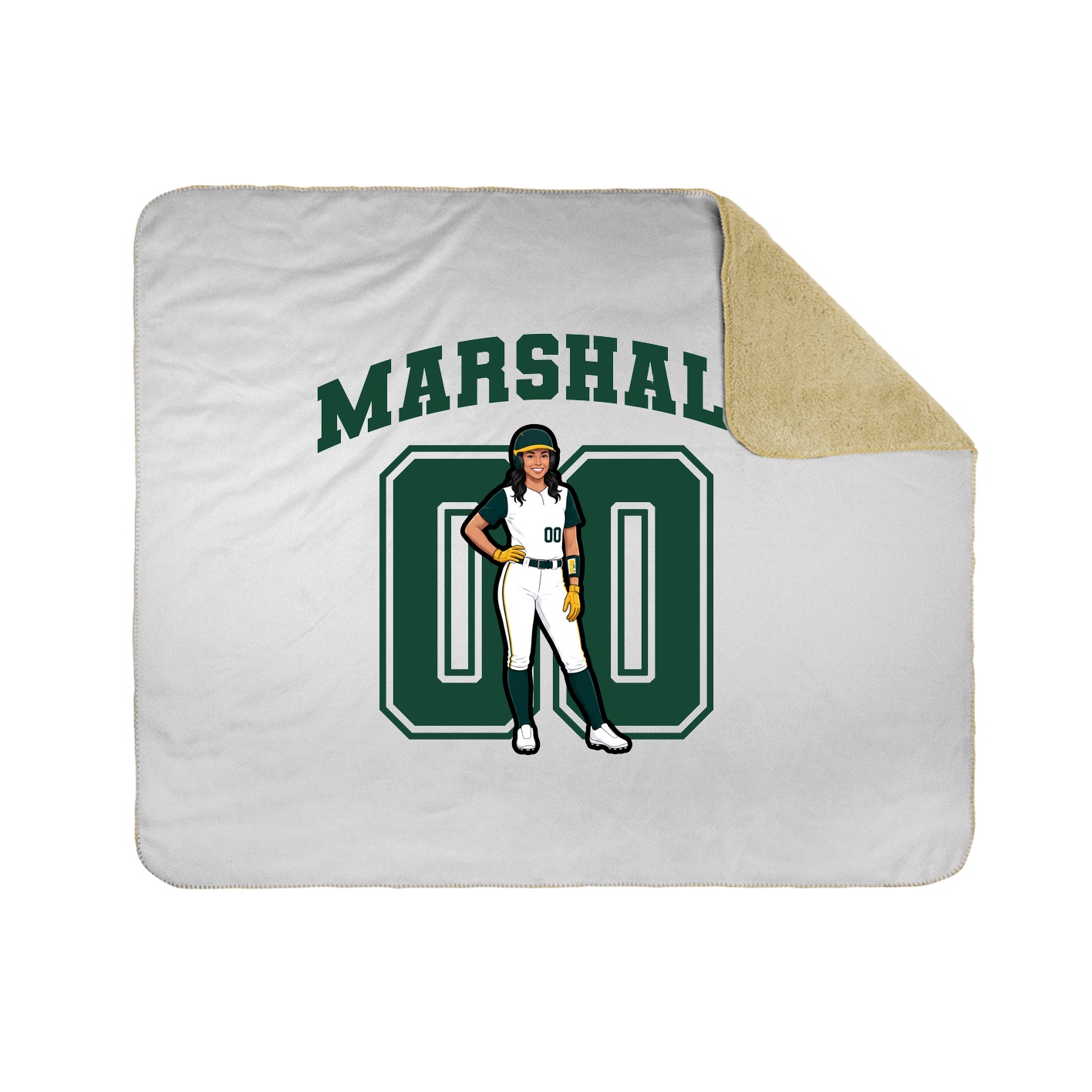 Throw Blanket — Number in White