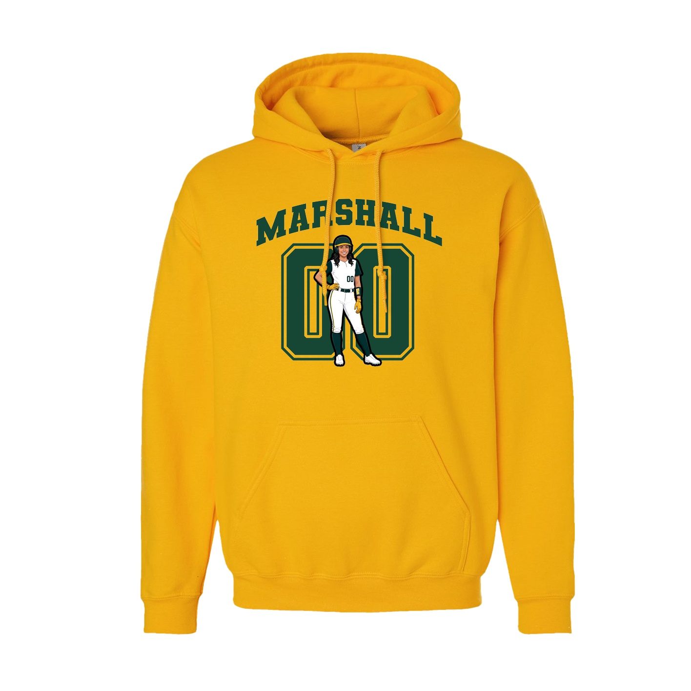 Youth Hoodie — Number in Gold