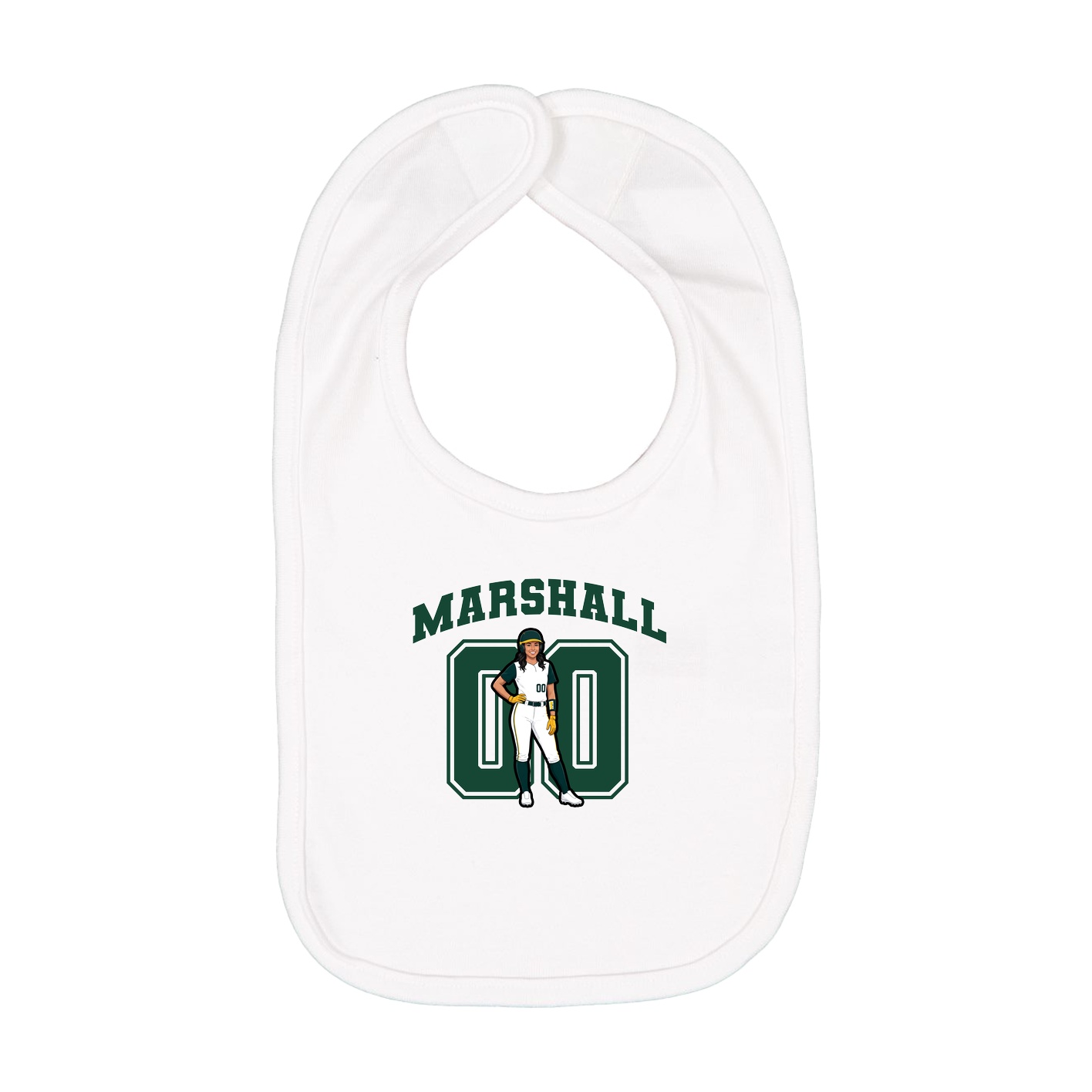 Infant Bib — Number in White