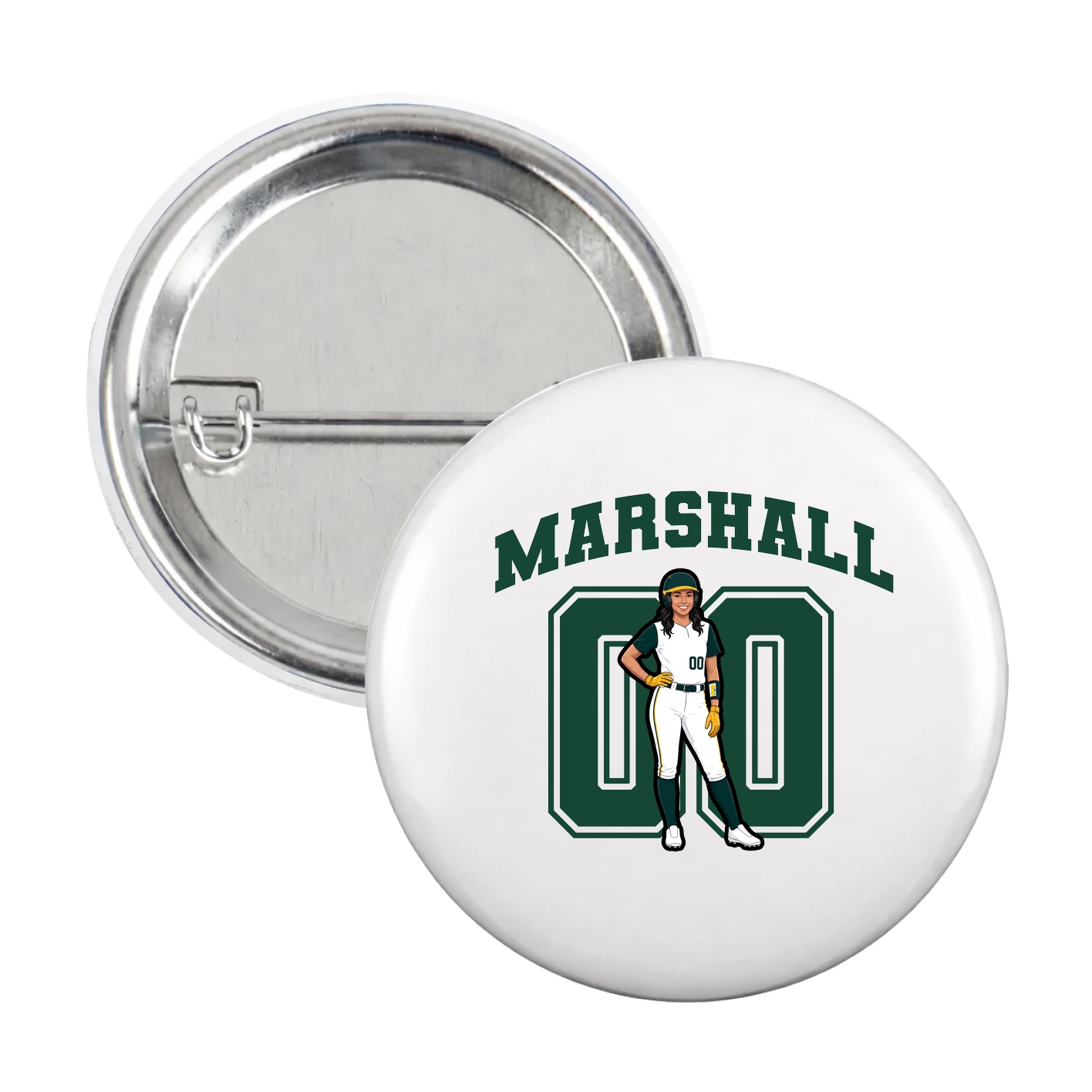 Game Day Button — Number in White