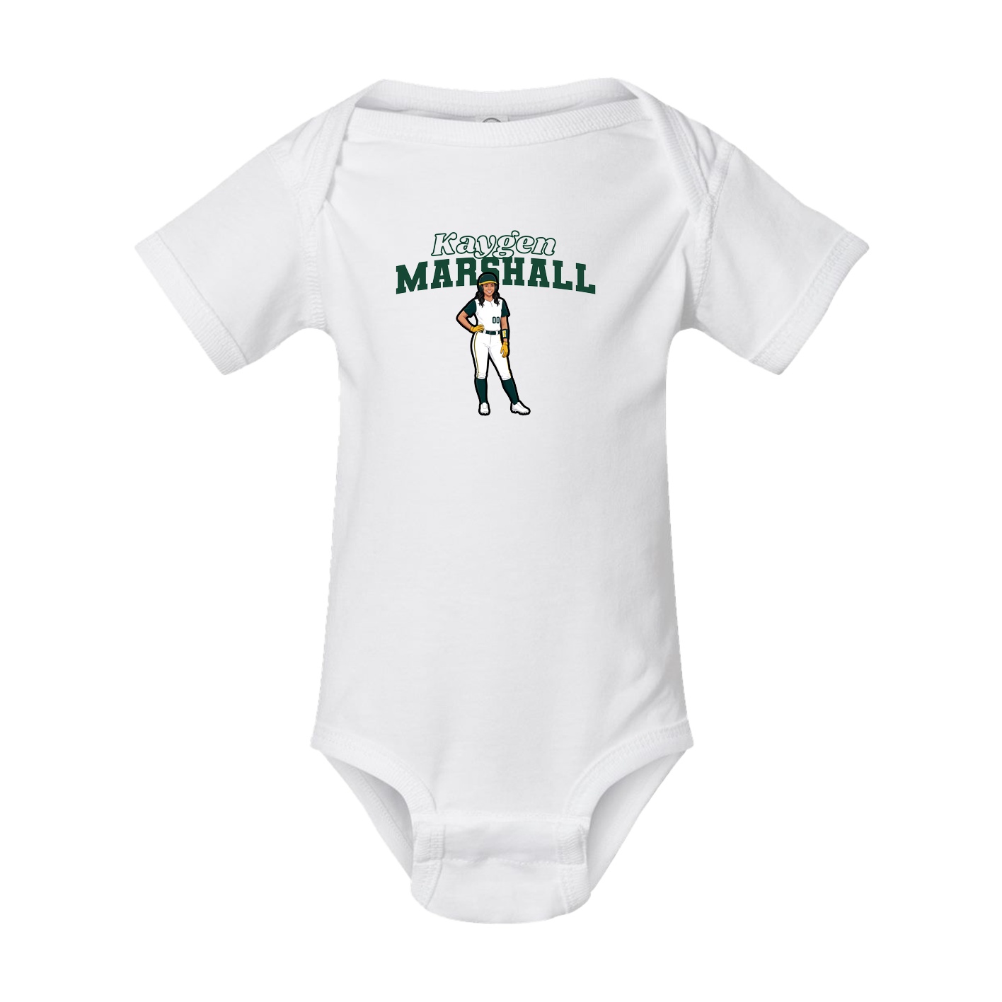 Baby Onesie — Name Arch in White