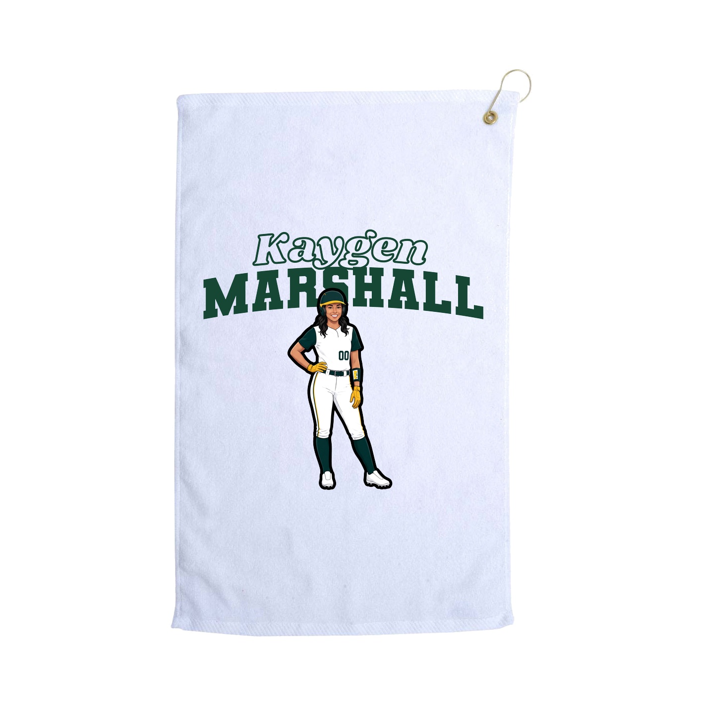 Golf Towel — Name Arch in White