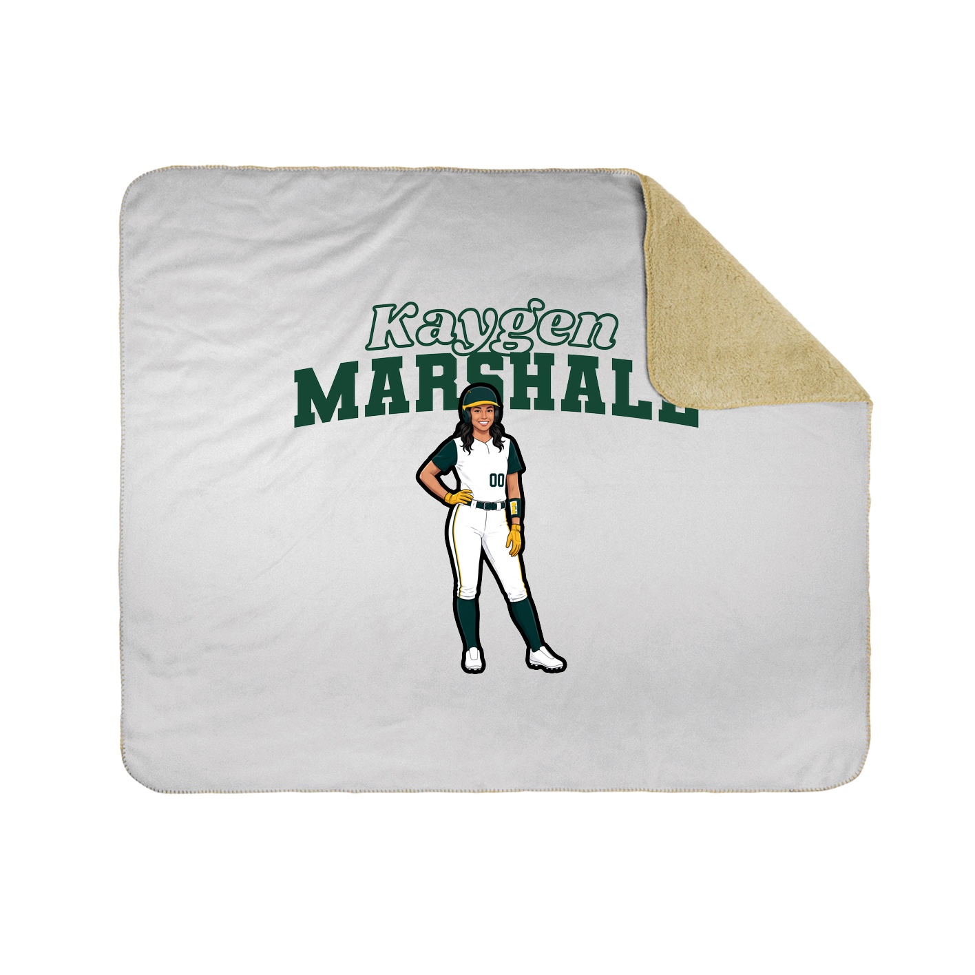 Throw Blanket — Name Arch in White