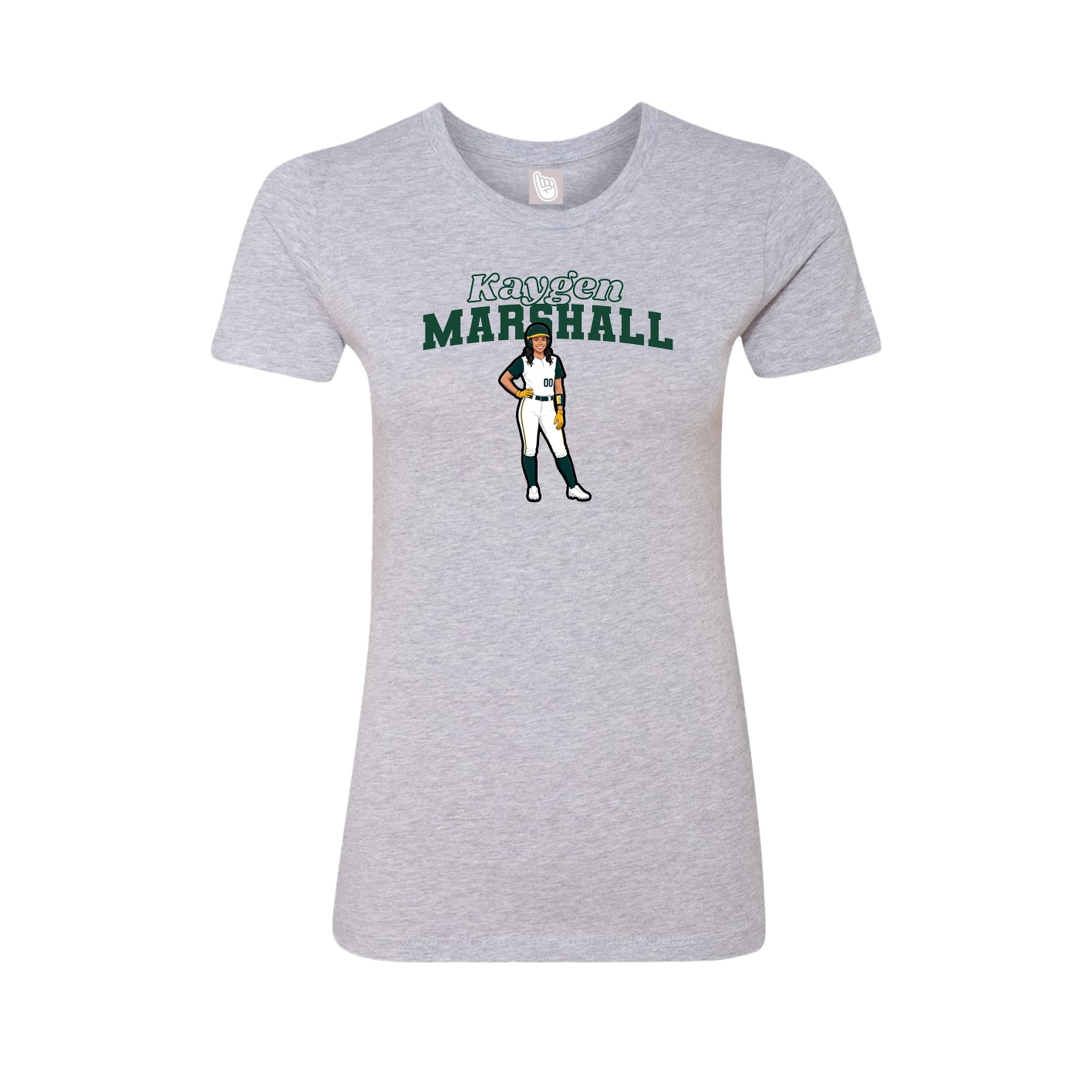 Fitted Women's Tee — Name Arch in Grey