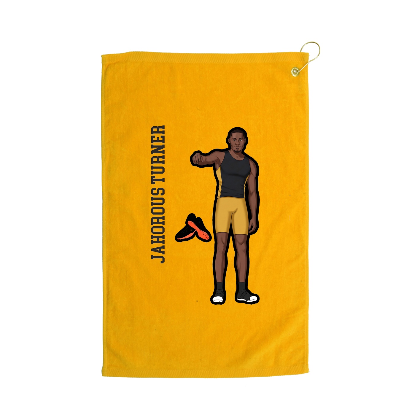 Golf Towel — Name Vertical in Gold
