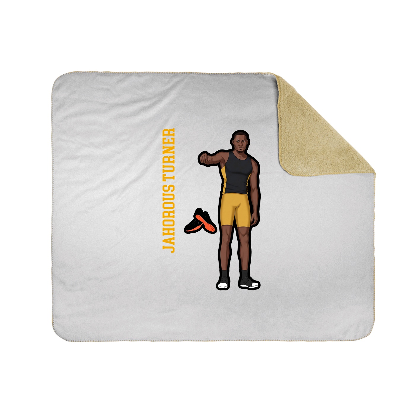 Throw Blanket — Name Vertical in White