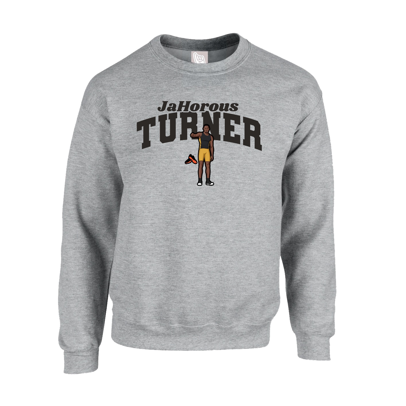 Fleece Crew — Signature Arch in Grey